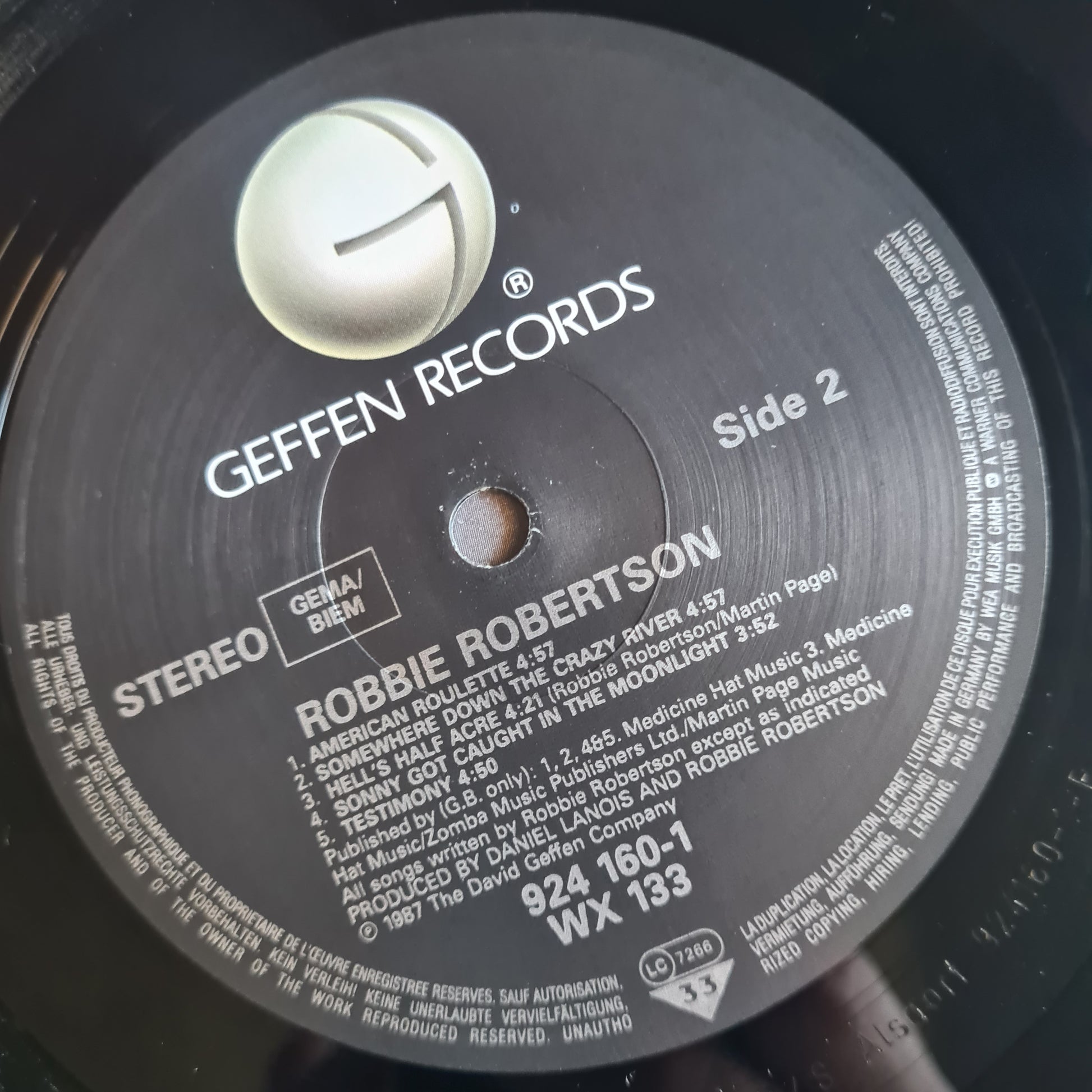 Robbie Robertson – Robbie Robertson - 1987 (European pressing) - Vinyl Record LP - Sound Hound Records