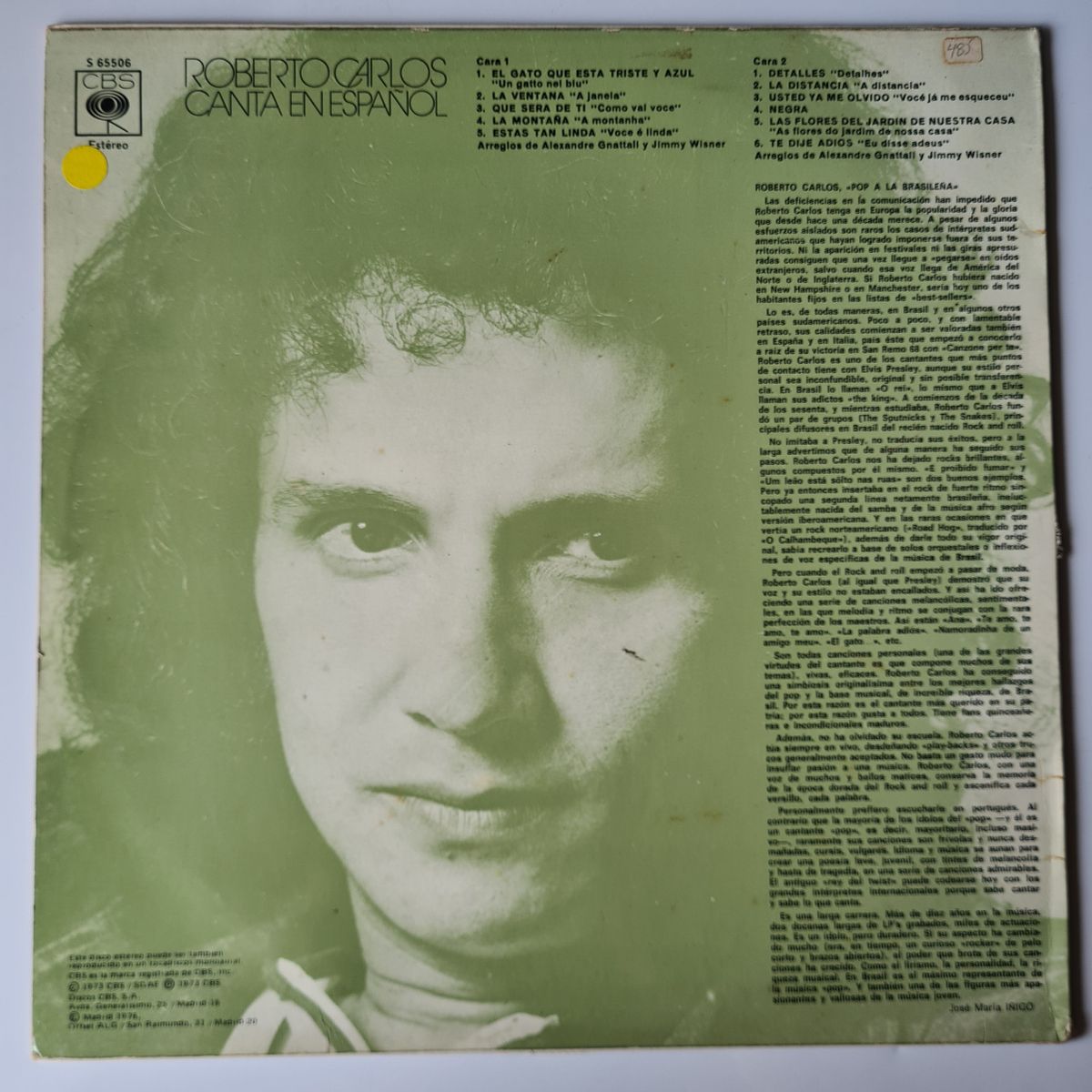 Roberto Carlos – Canta En Español - 1973 - Vinyl Record LP 🇧🇷