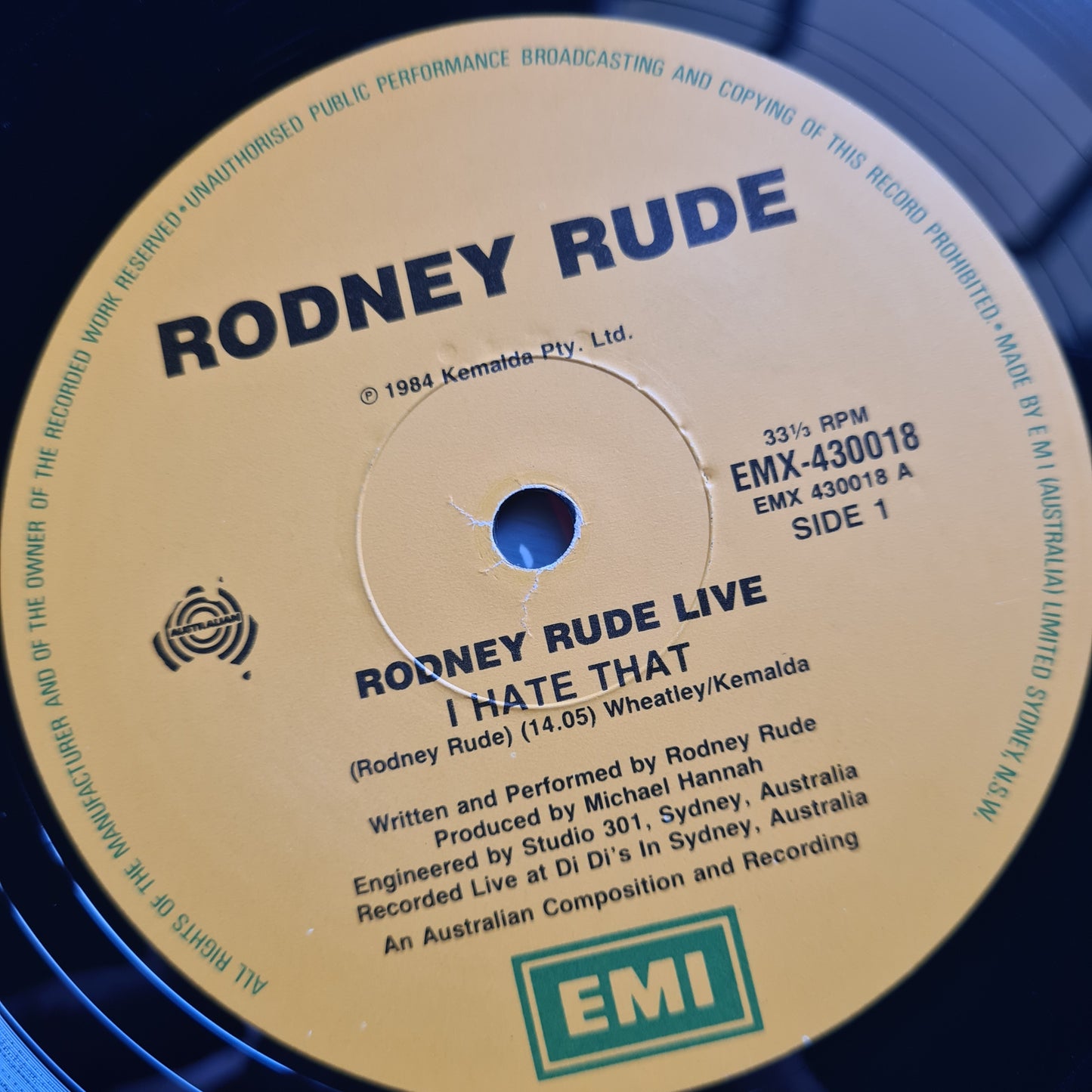 Rodney Rude – Live - 1984 - Vinyl Record LP (Australian Comedy) - Sound Hound Records