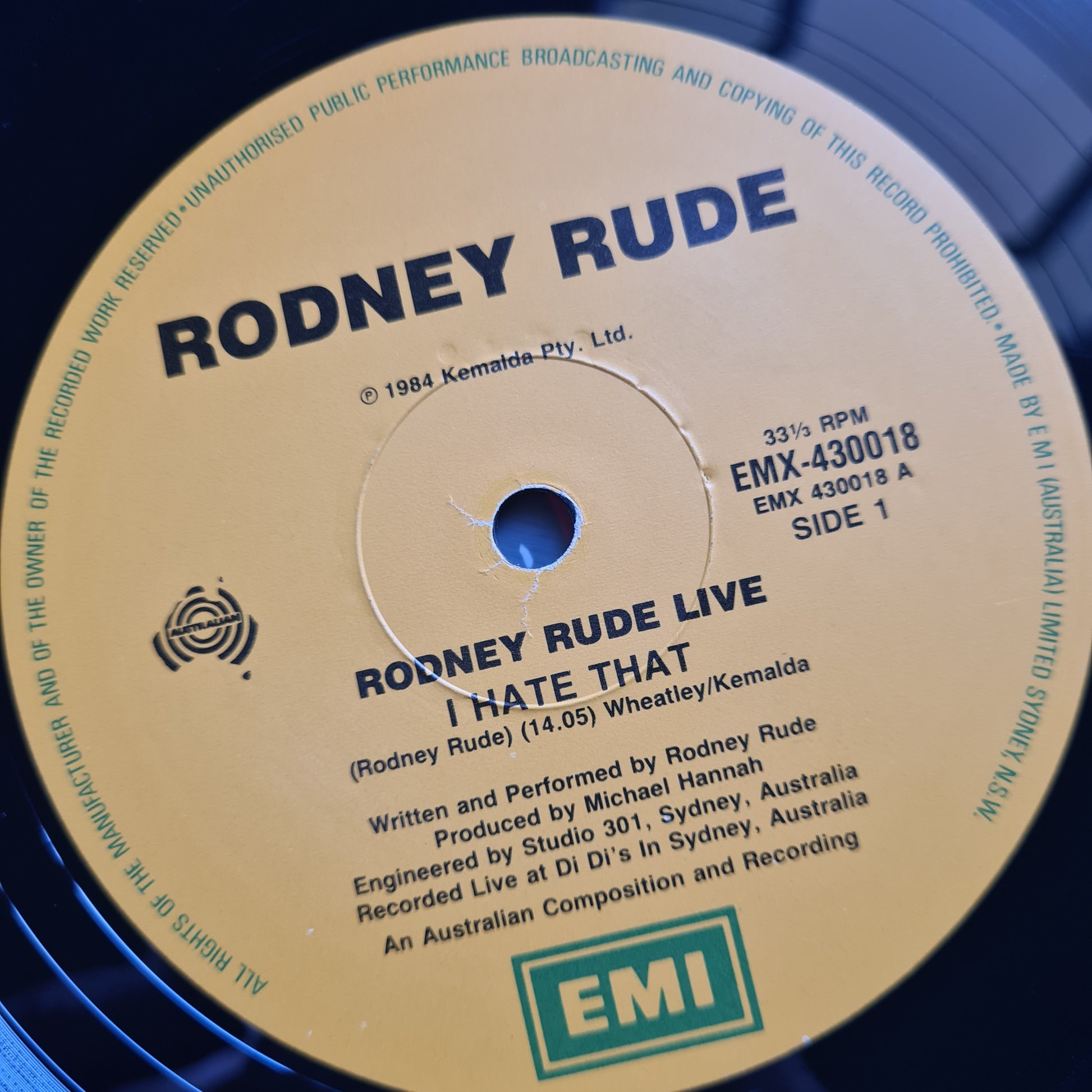 Rodney Rude – Live - 1984 - Vinyl Record LP (Australian Comedy) - Sound Hound Records