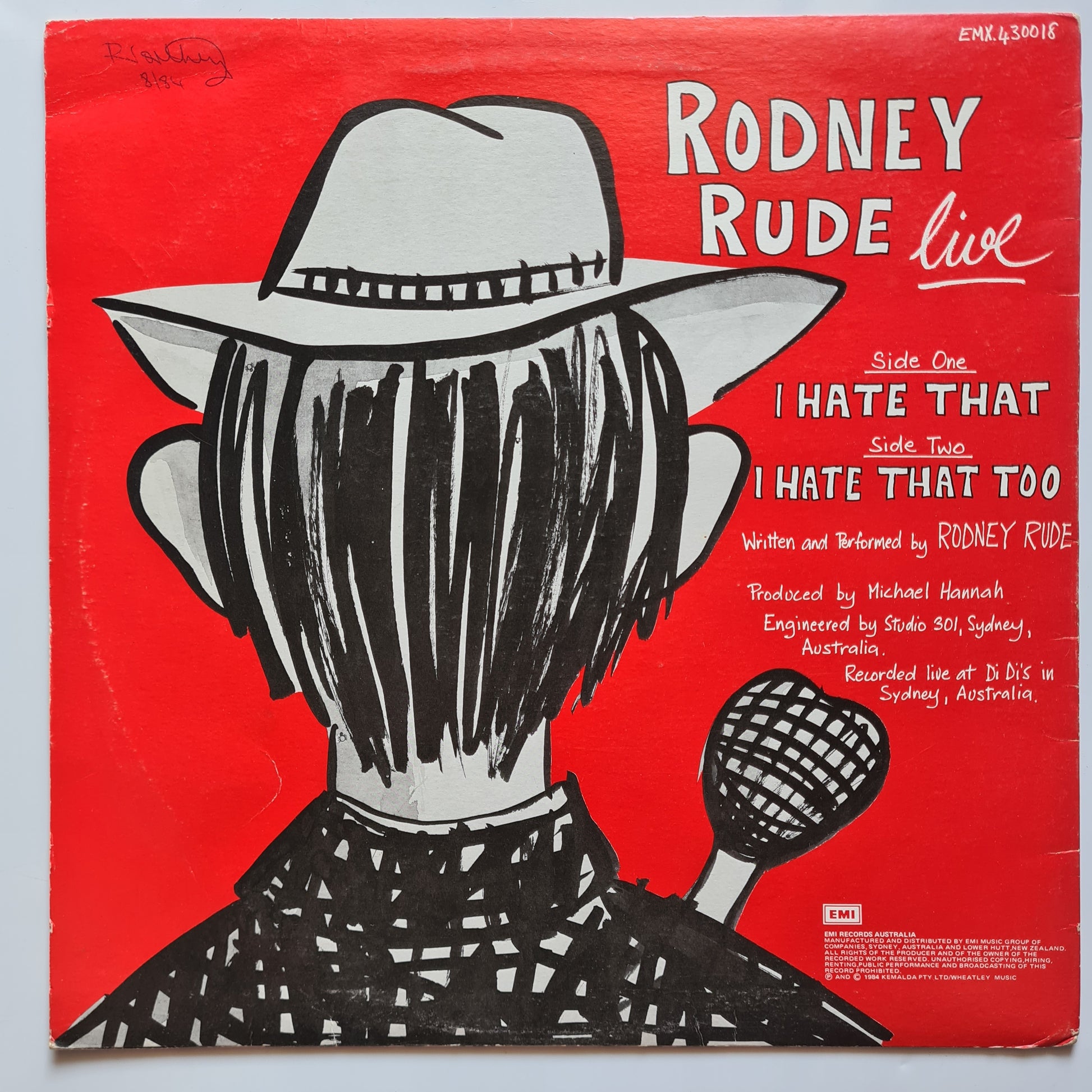 Rodney Rude – Live - 1984 - Vinyl Record LP (Australian Comedy) - Sound Hound Records