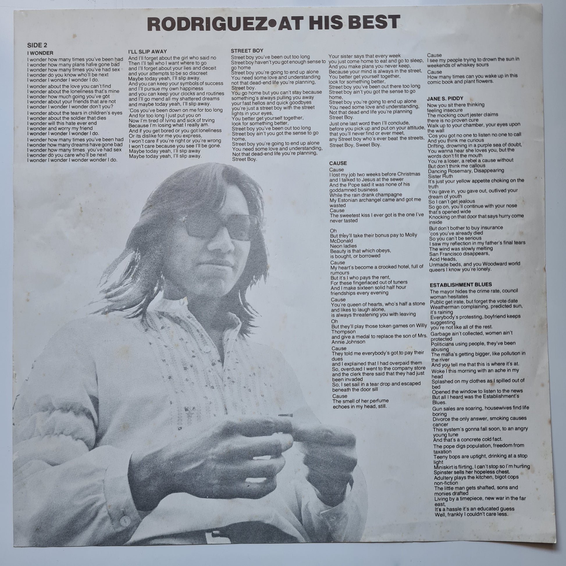 Rodriguez – At His Best - 1977 (Australian Pressing) - Vinyl Record LP (see description) - Sound Hound Records