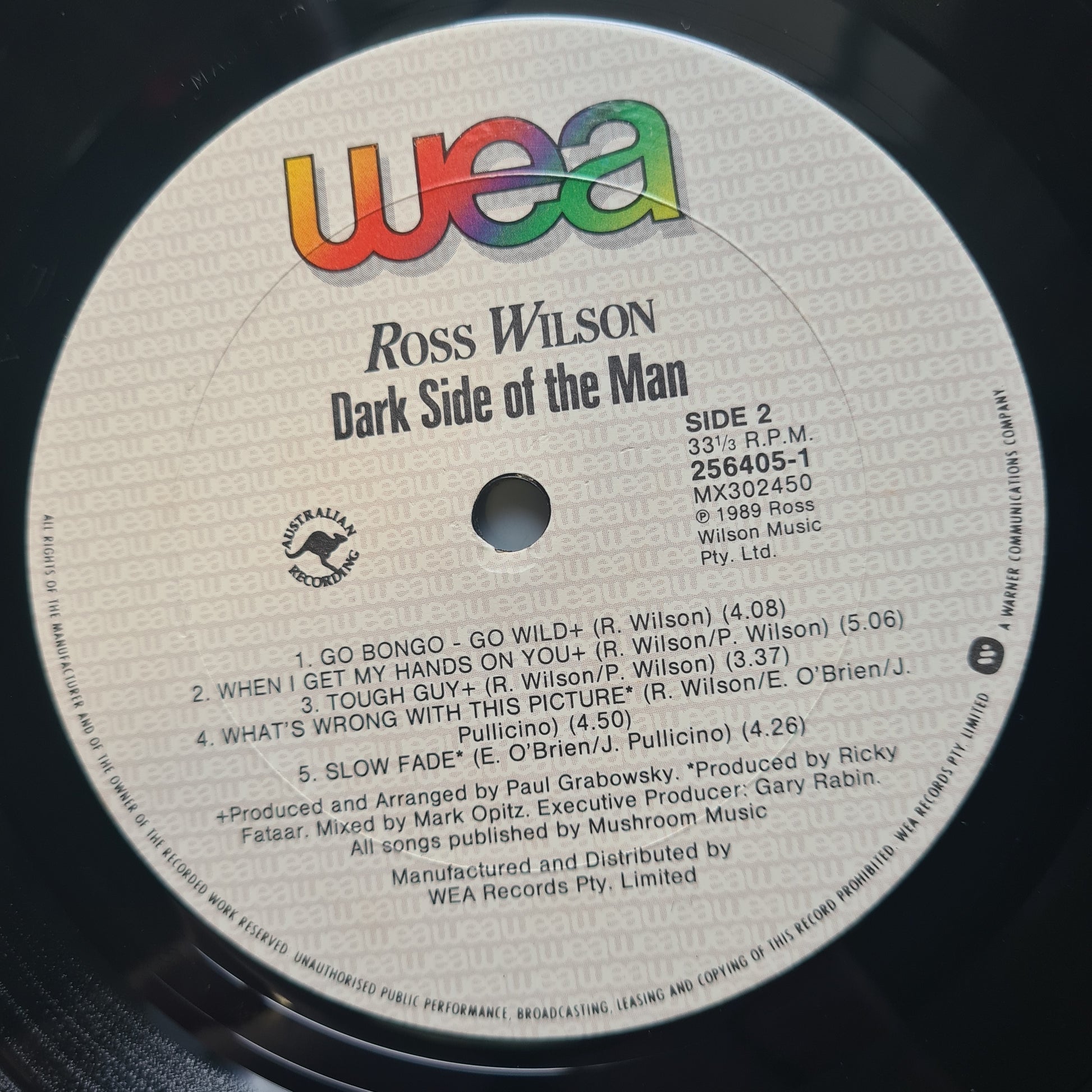 Ross Wilson – Dark Side Of The Man - 1989 - Vinyl Record LP (SIGNED BY ROSS WILSON) - Sound Hound Records