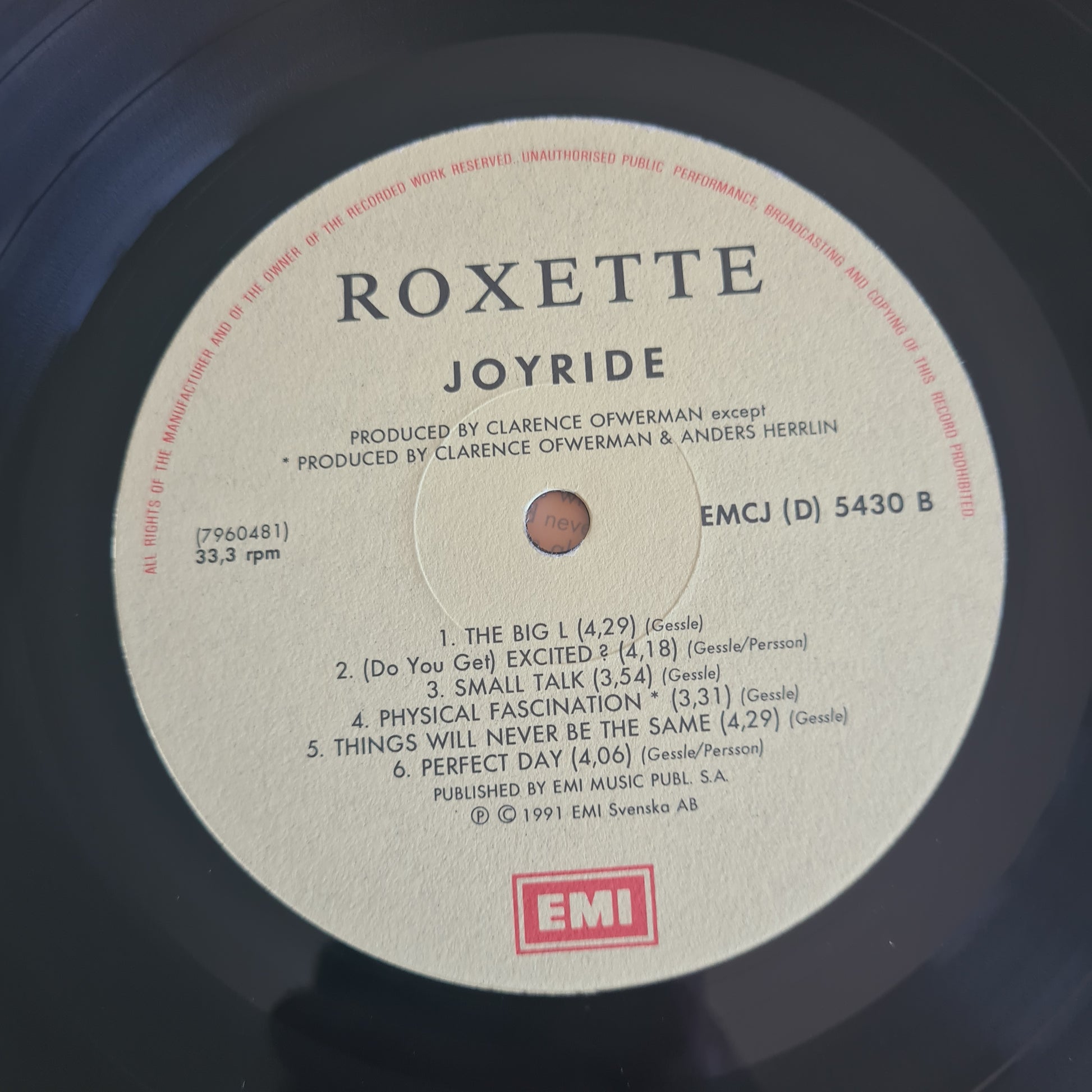 Roxette – Joyride - 1991 (South African Pressing) - Vinyl Record LP - Sound Hound Records