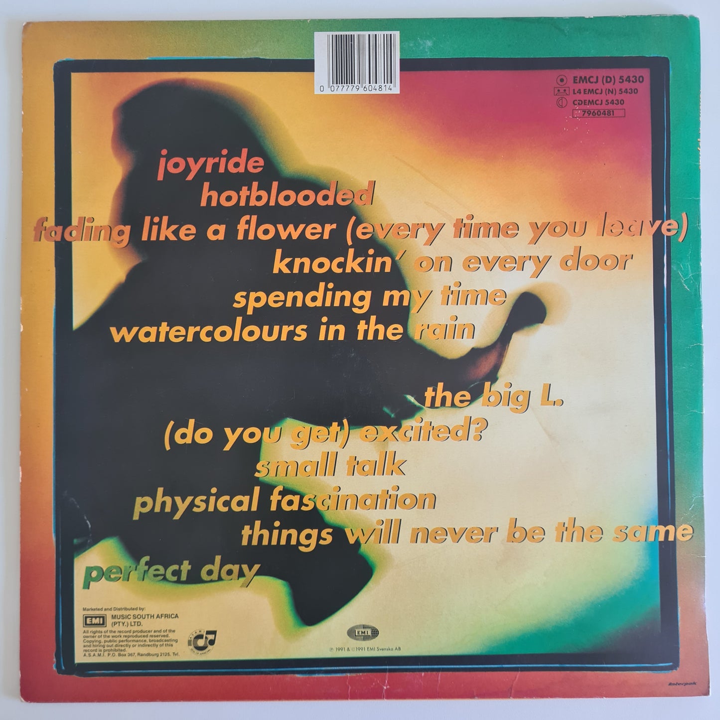 Roxette – Joyride - 1991 (South African Pressing) - Vinyl Record LP - Sound Hound Records