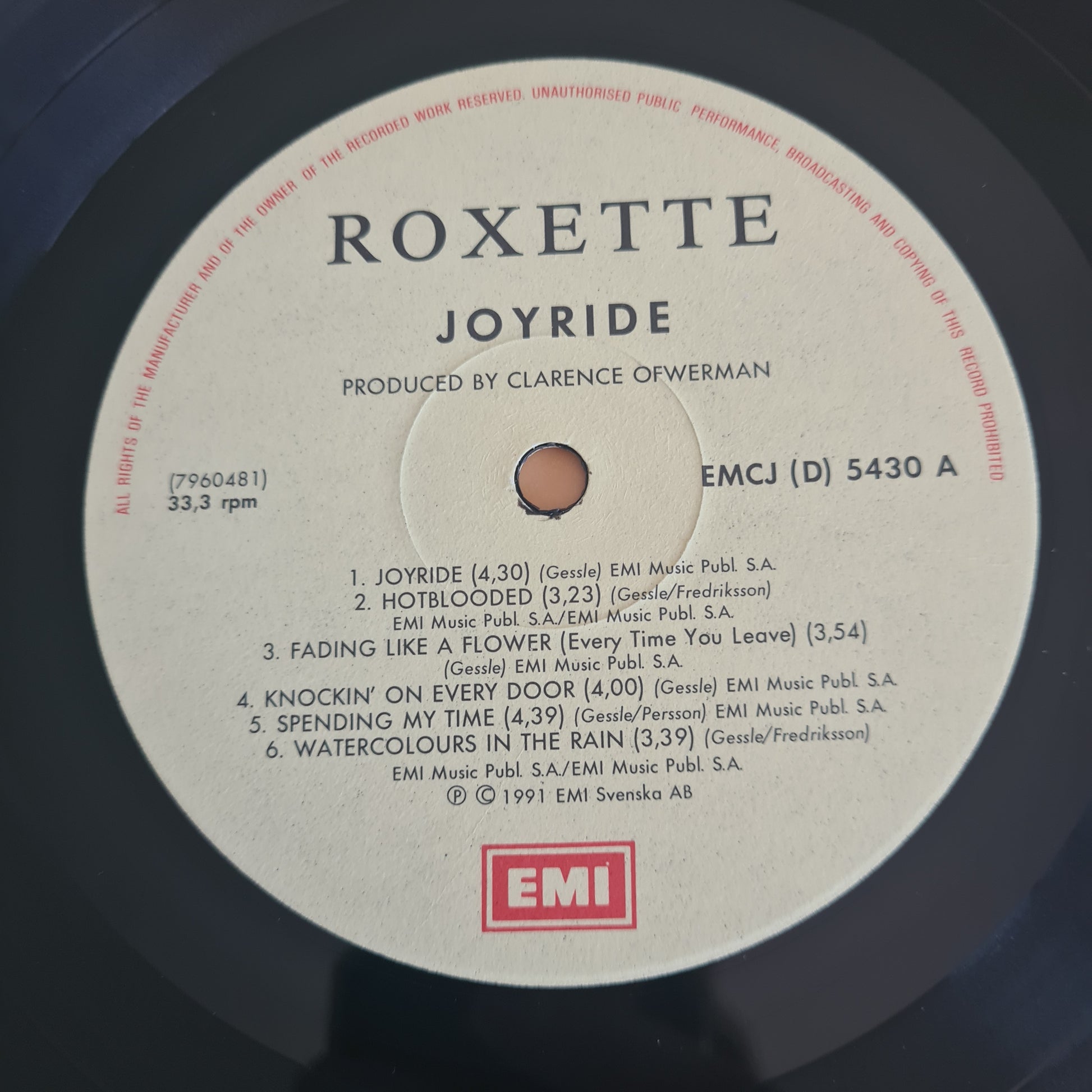 Roxette – Joyride - 1991 (South African Pressing) - Vinyl Record LP - Sound Hound Records