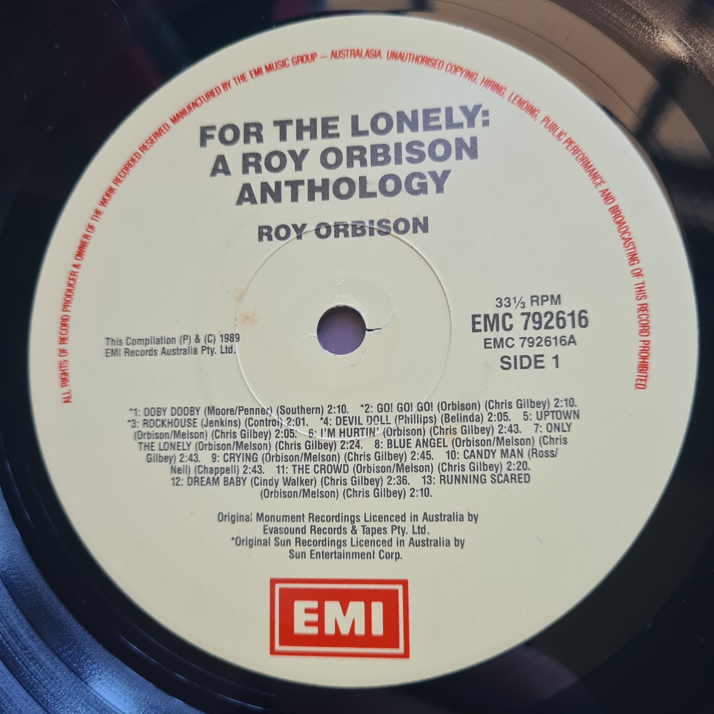 Roy Orbison - For The Lonely: A Roy Orbison Anthology, 1956 to 1965 – 1989 - Vinyl Record LP - Sound Hound Records
