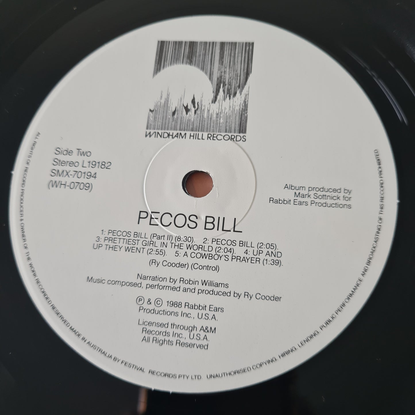 Ry Cooder / Robin Williams – Pecos Bill - 1988 - Vinyl Record LP - Sound Hound Records