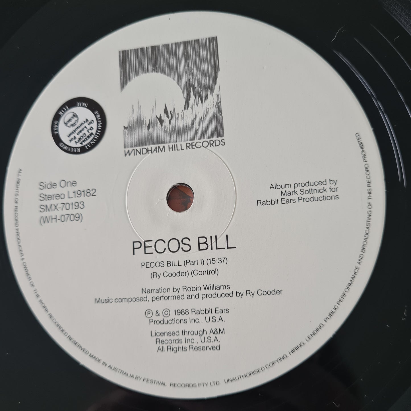 Ry Cooder / Robin Williams – Pecos Bill - 1988 - Vinyl Record LP - Sound Hound Records