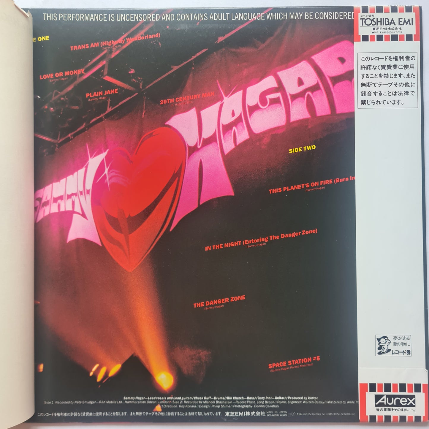 Sammy Hagar (Van Halen) – Live - 1980 (Japanese Pressing) - Vinyl Record LP - Sound Hound Records