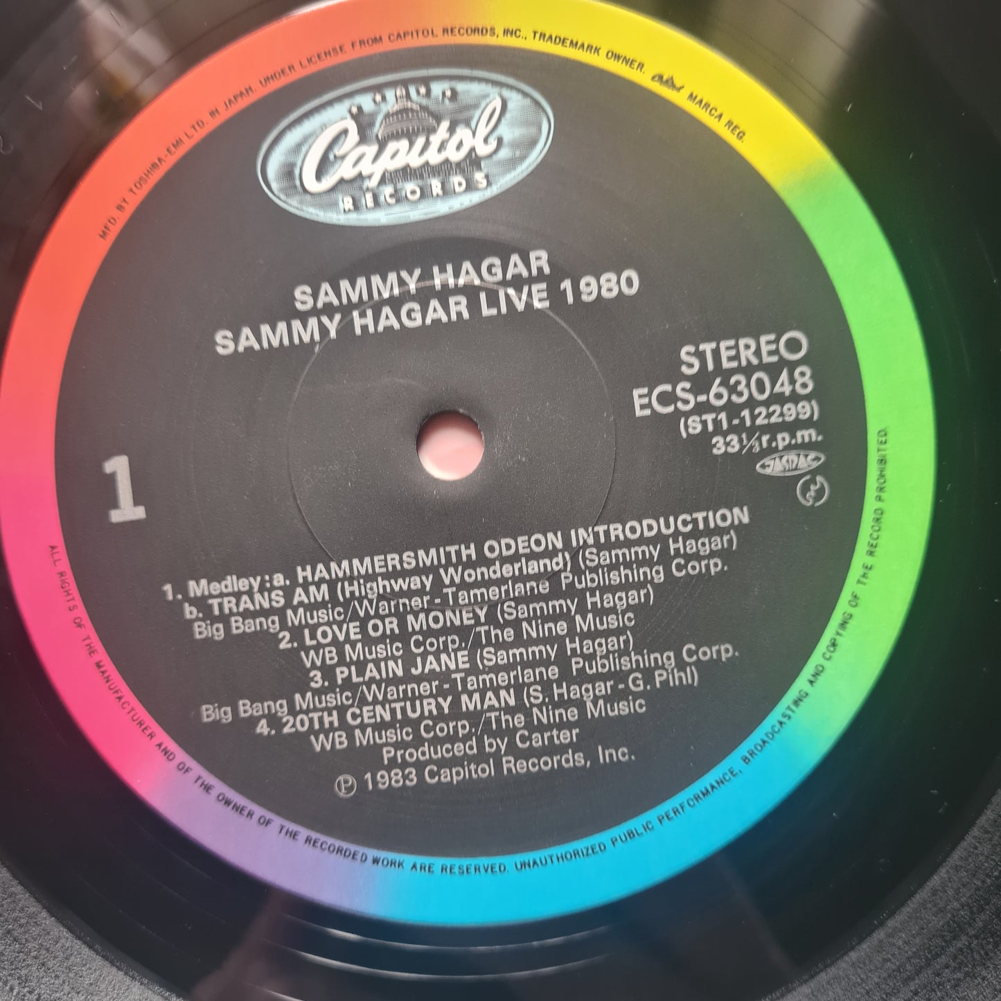 Sammy Hagar (Van Halen) – Live - 1980 (Japanese Pressing) - Vinyl Record LP - Sound Hound Records
