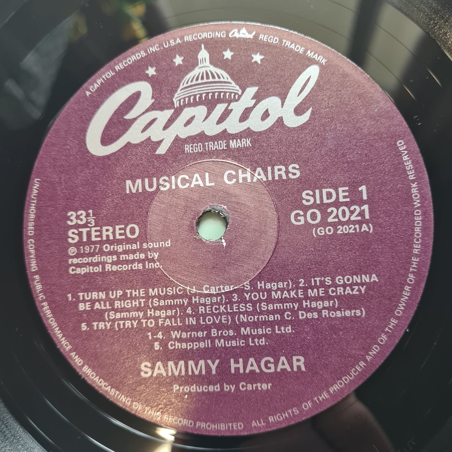 Sammy Hagar (Van Halen) – Musical Chairs - 1981 (UK Pressing) - Vinyl Record LP - Sound Hound Records