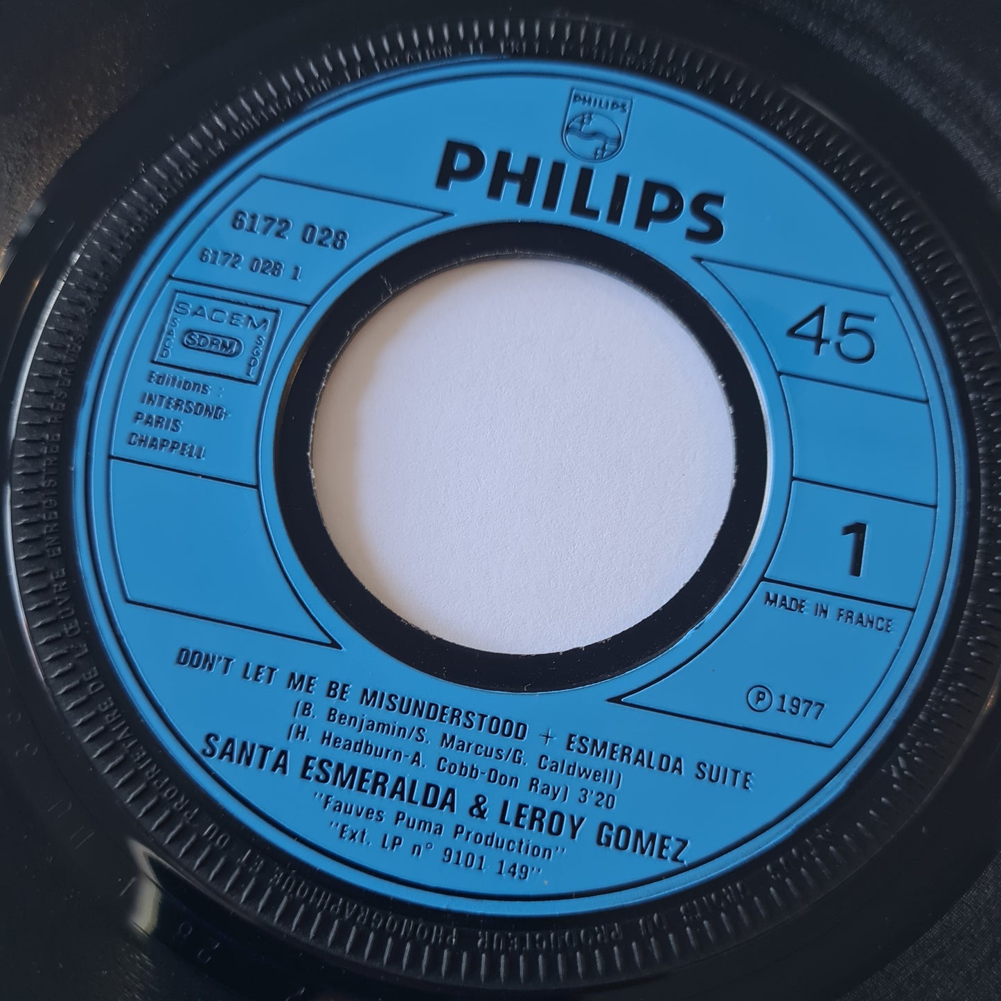 Santa Esmeralda Starring Leroy Gomez - Don't Let Me Be Misunderstood + Esmeralda Suite - 1977 - Vinyl Record 7" Single - 45 RPM - Sound Hound Records