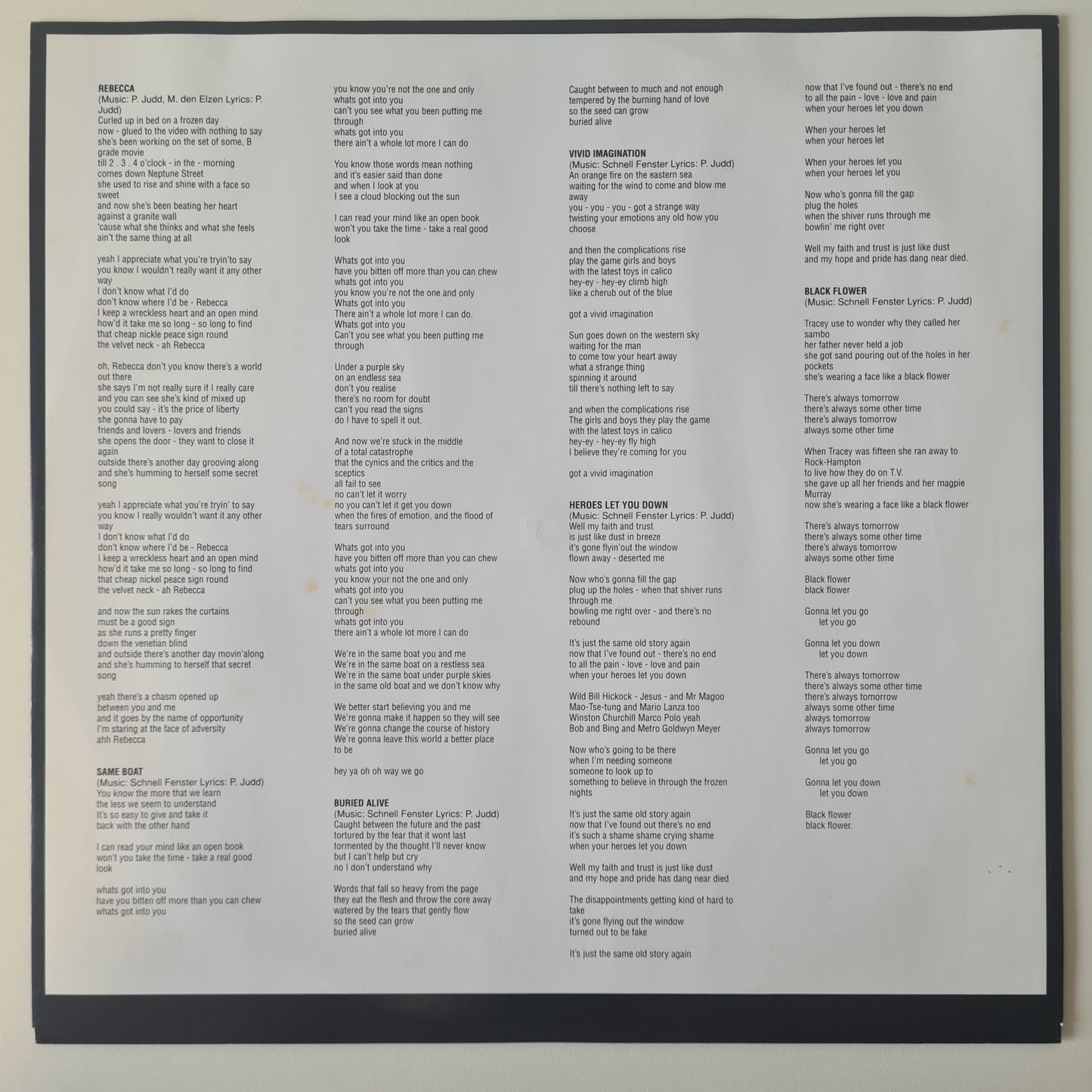 Schnell Fenster (Split Enz) - OK Alright A Huh Oh Yeah - 1991 - Vinyl Record LP (near mint) - Sound Hound Records