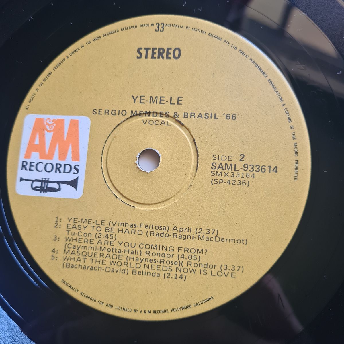 Sergio Mendes & Brasil '66 – Ye-Me-Lê - 1969 - Vinyl Record LP 🇧🇷