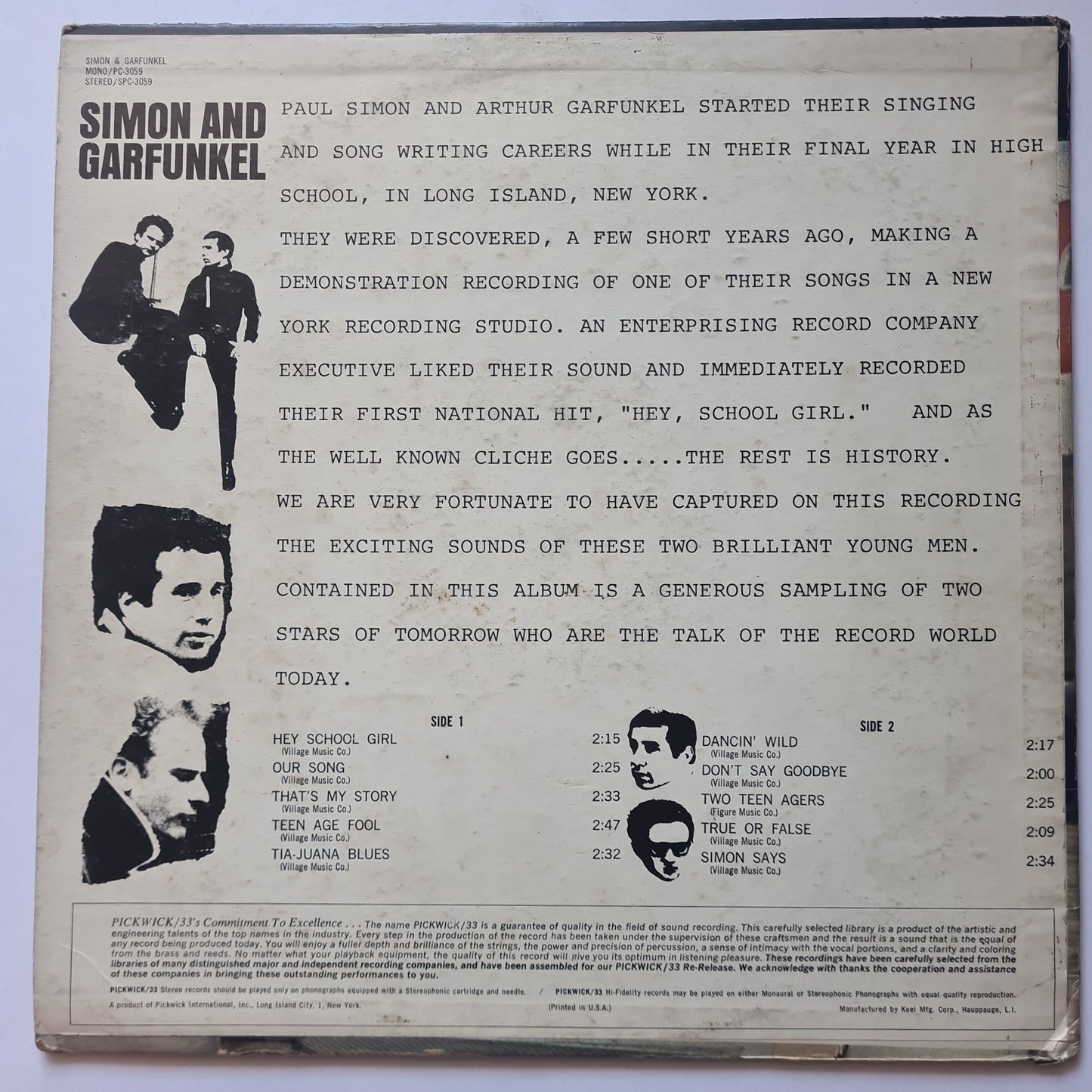 Simon & Garfunkel – Simon & Garfunkel (Mono USA Compilation) - 1967 - Vinyl Record LP - Sound Hound Records