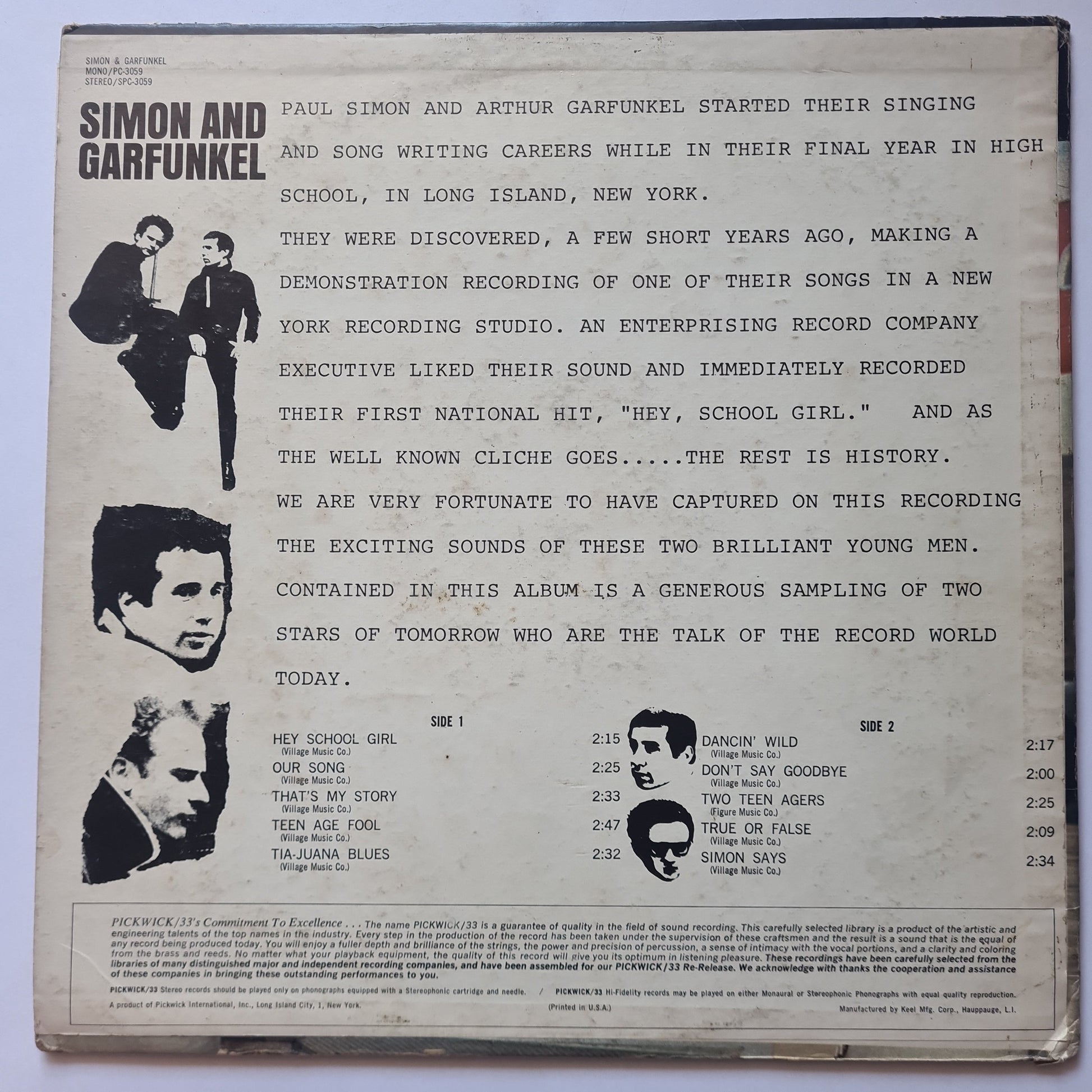 Simon & Garfunkel – Simon & Garfunkel (Mono USA Compilation) - 1967 - Vinyl Record LP - Sound Hound Records