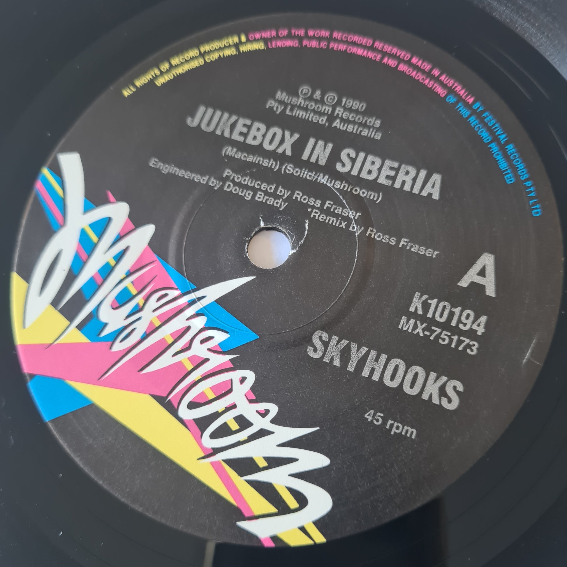 Skyhooks - Jukebox In Siberia - 1990 - Vinyl Record 7" Single - 45 RPM (near mint) - Sound Hound Records
