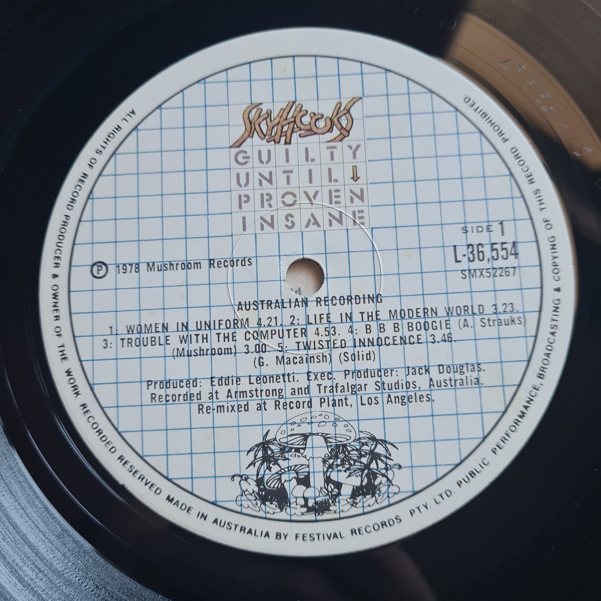 Skyhooks – Guilty Until Proven Insane - 1978 - Vinyl Record LP - Sound Hound Records