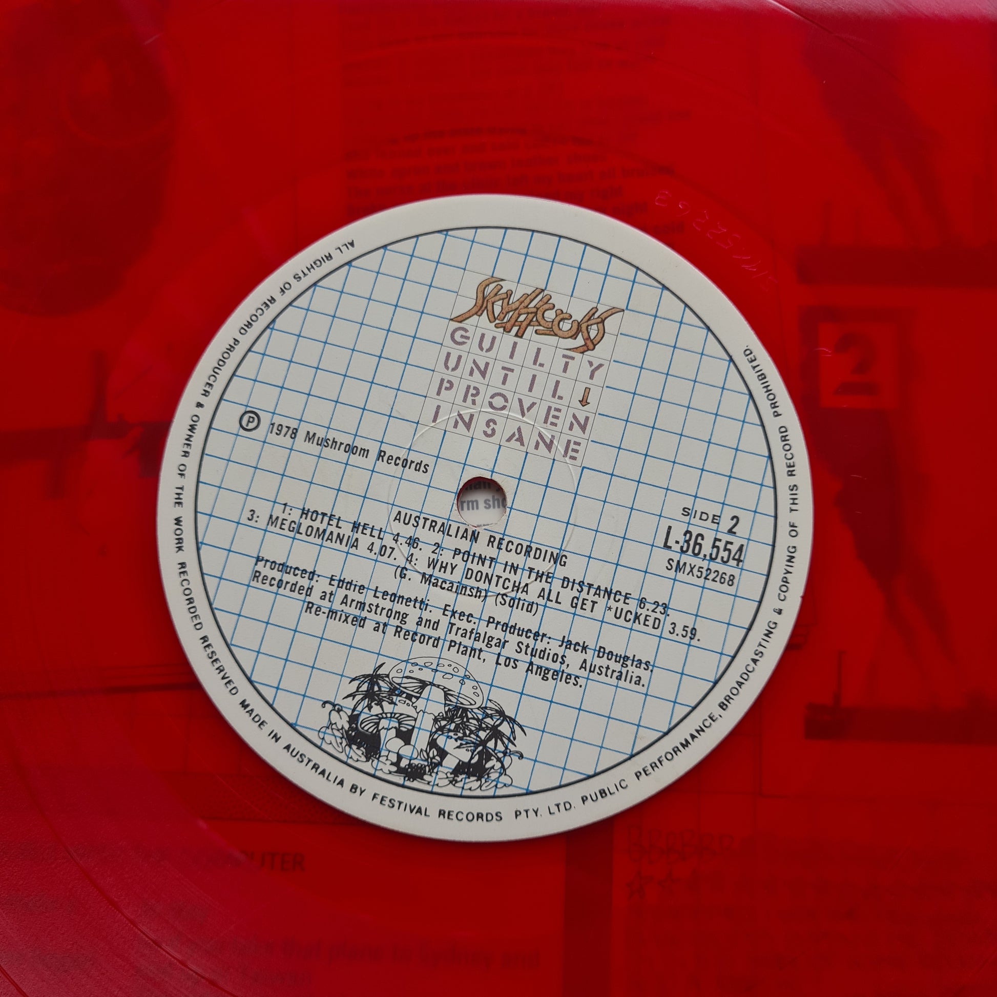 Skyhooks – Guilty Until Proven Insane - 1978 (Limited Edition RED VINYL) - Vinyl Record LP - Sound Hound Records