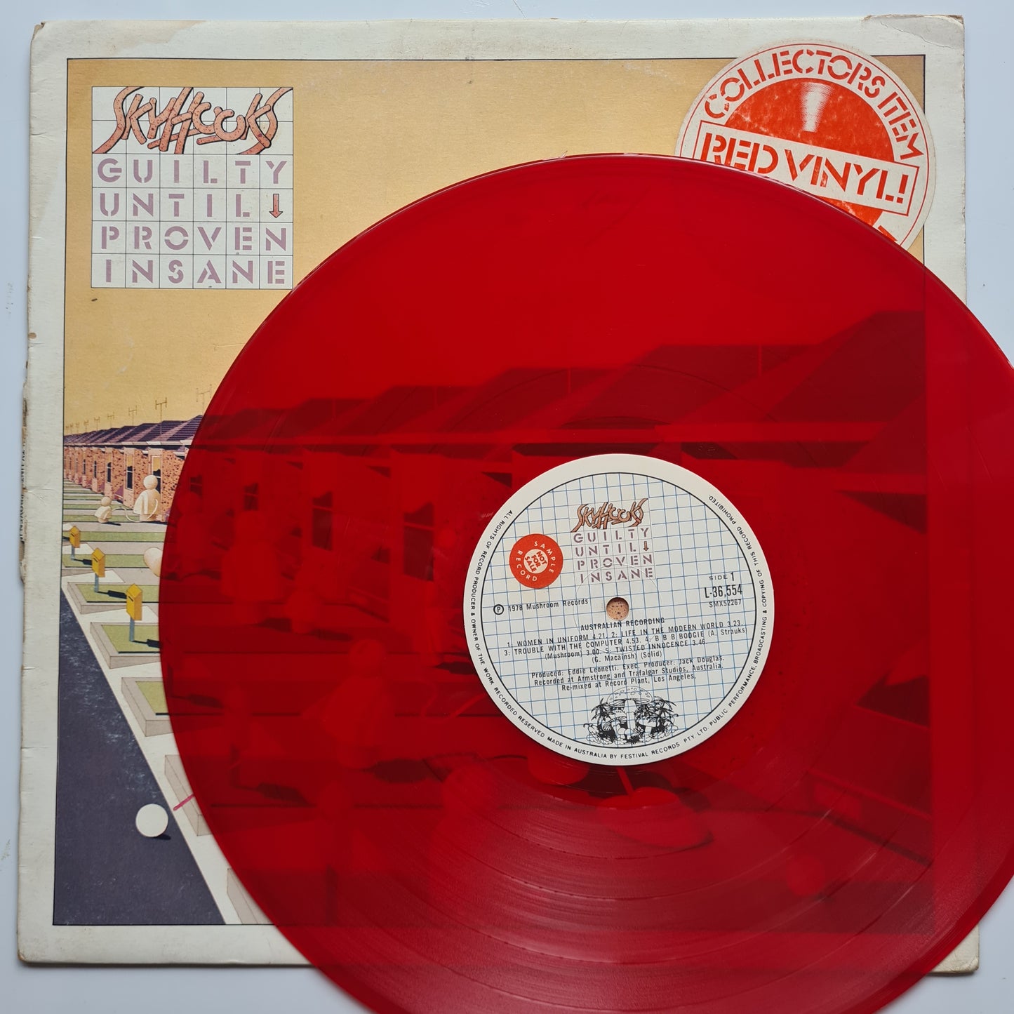 Skyhooks – Guilty Until Proven Insane - 1978 (Limited Edition RED VINYL) - Vinyl Record LP - Sound Hound Records