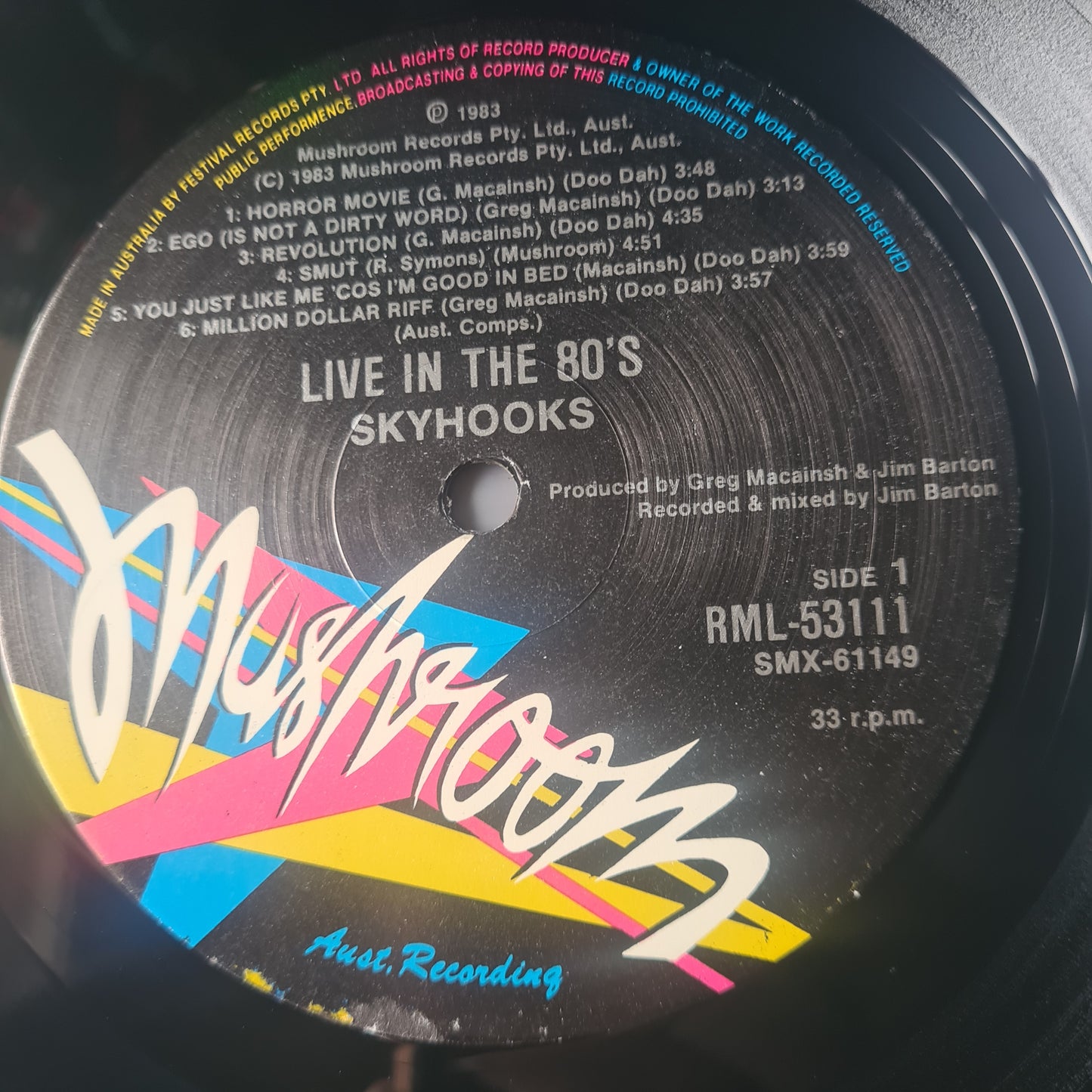 Skyhooks – Live In The 80's - 1983 - Vinyl Record LP (near mint) - Sound Hound Records
