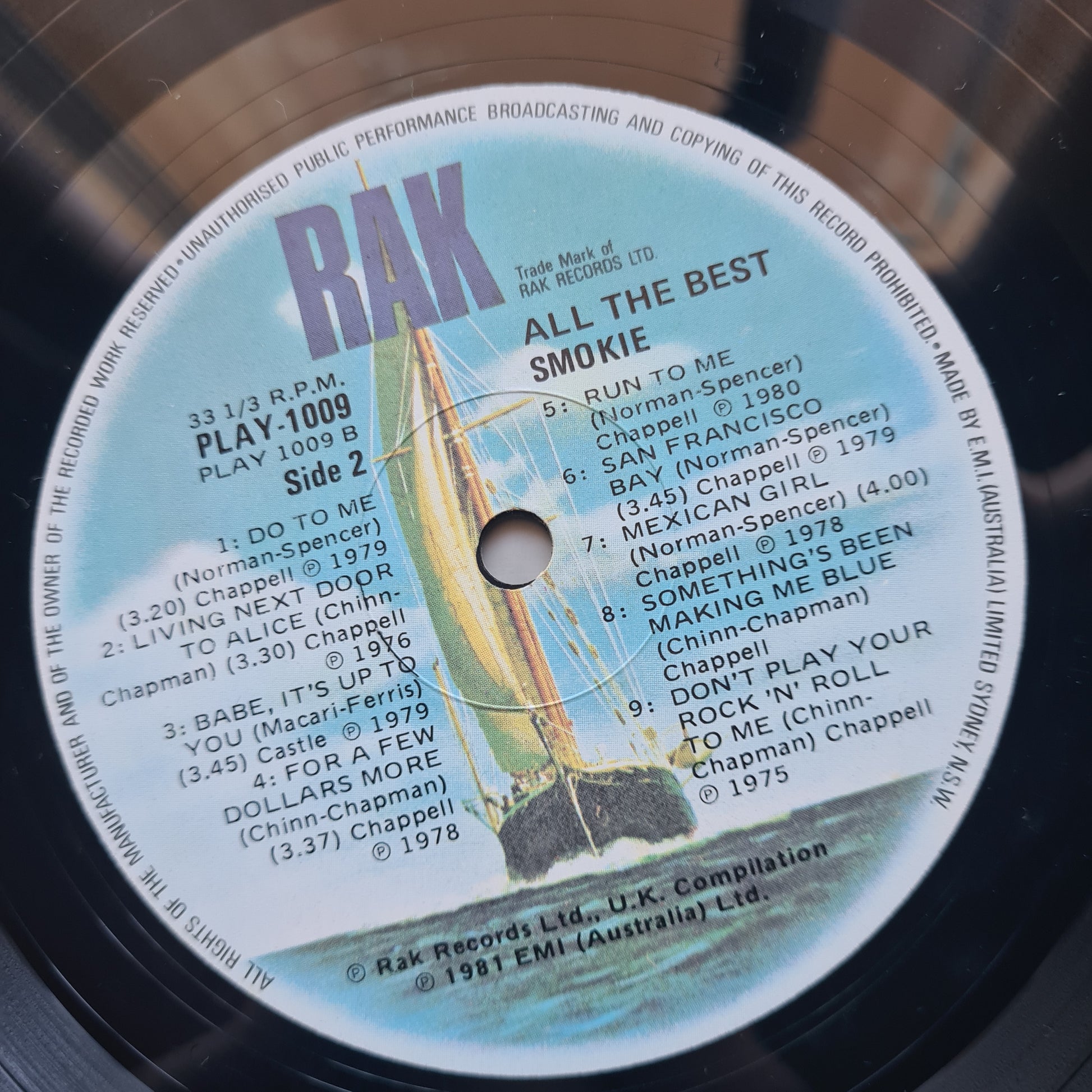 Smokie – All The Best (Greatest Hits) - 1981 - Vinyl Record LP - Sound Hound Records