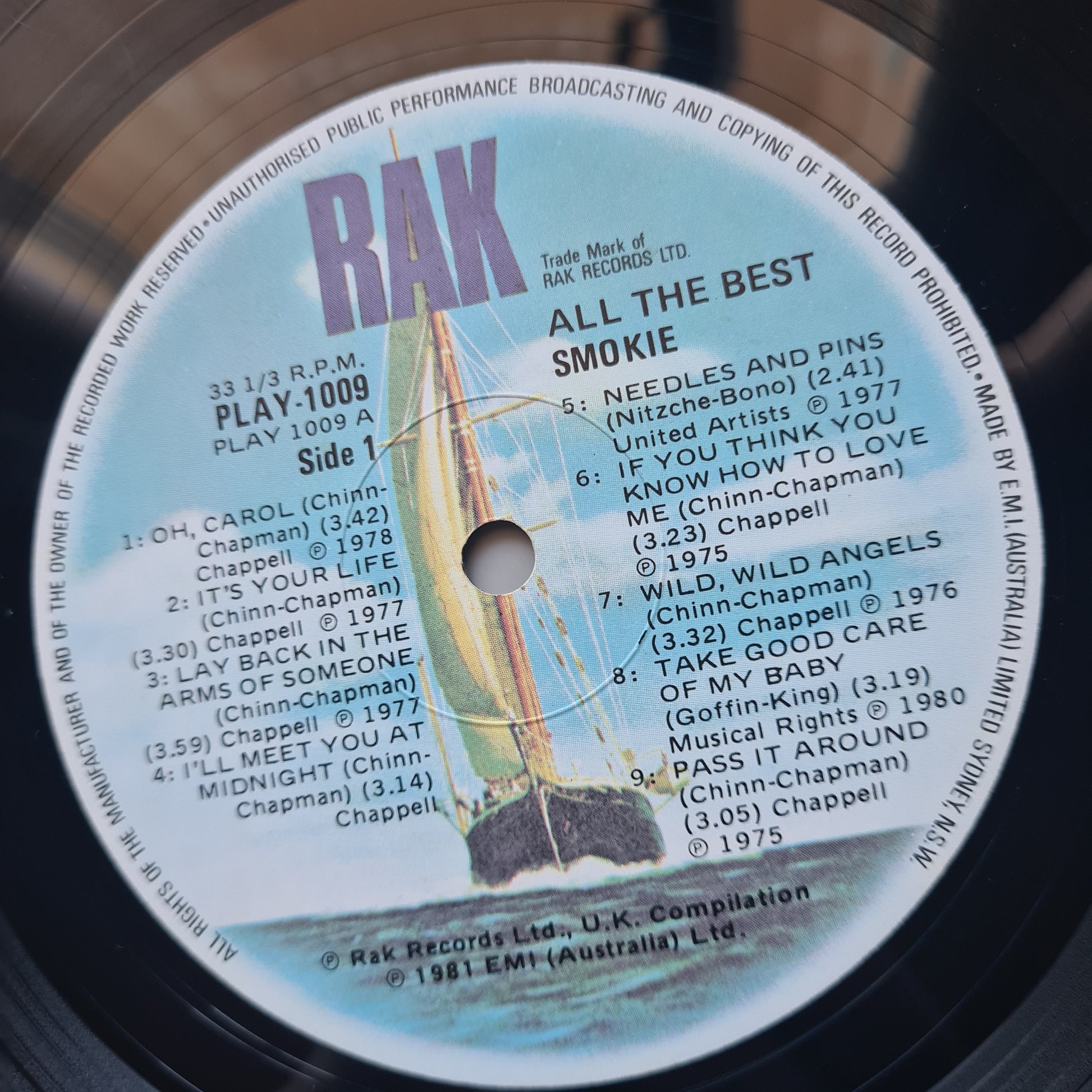 Smokie – All The Best (Greatest Hits) - 1981 - Vinyl Record LP - Sound Hound Records
