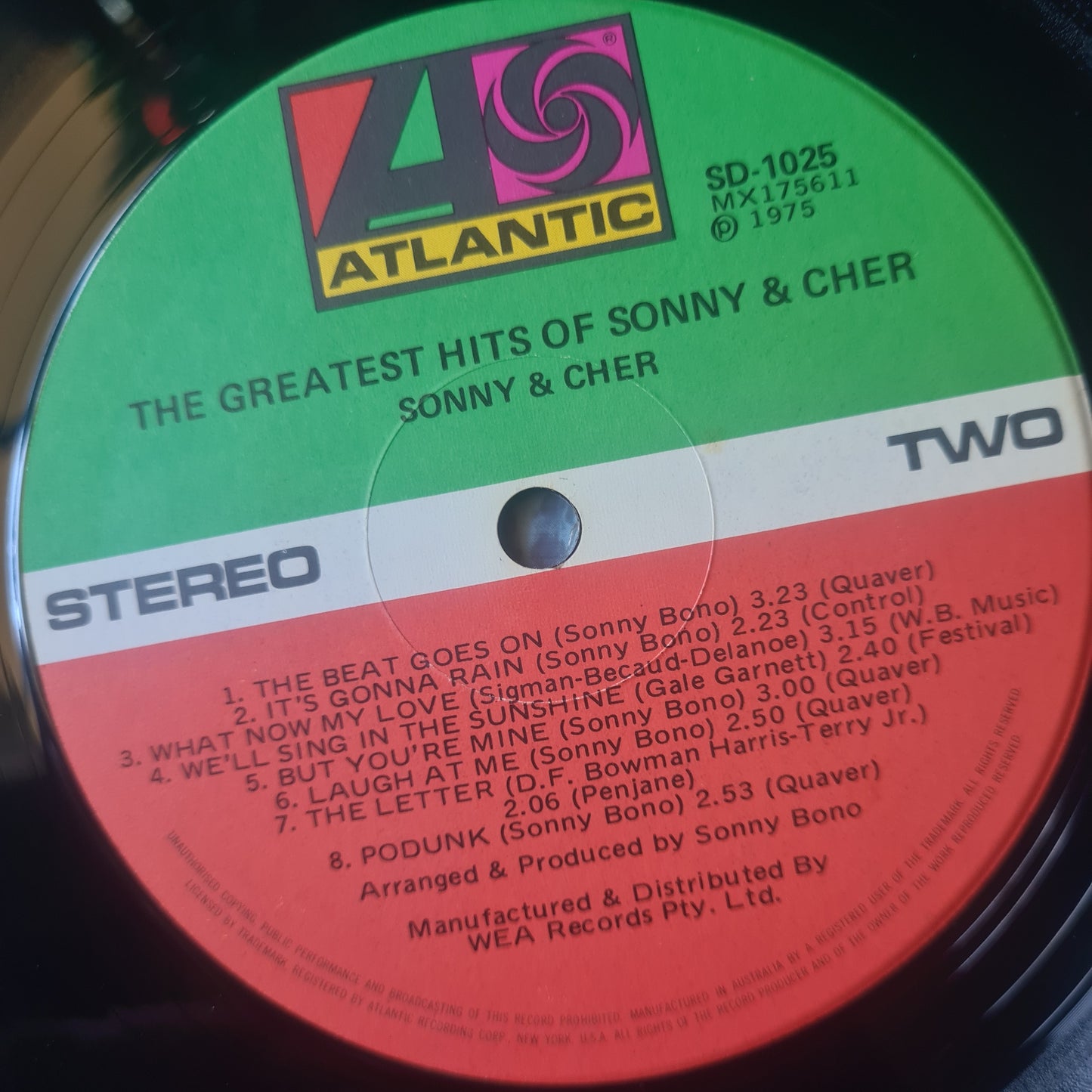 Sonny & Cher– Greatest Hits - 1975 - Vinyl Record LP - Sound Hound Records