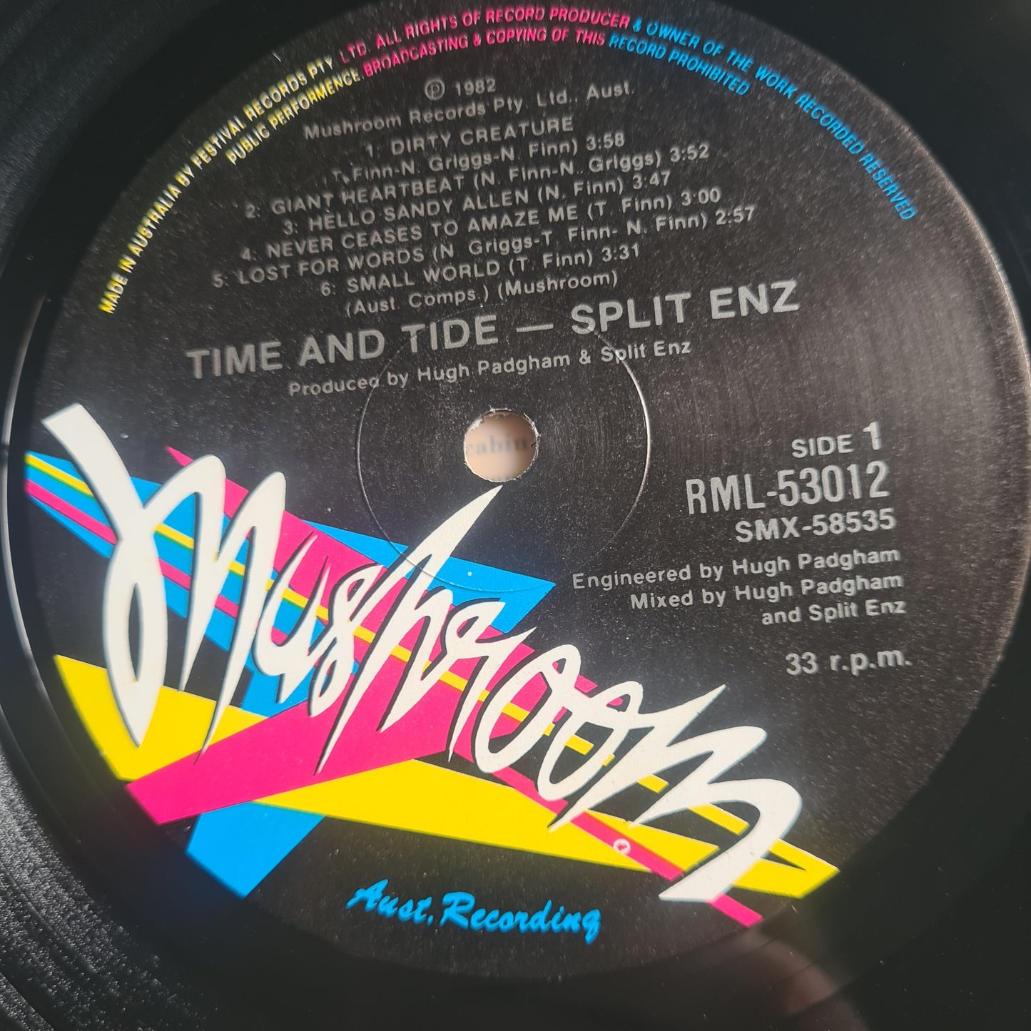 Split Enz – Time And Tide - 1982 - Vinyl Record LP - Sound Hound Records