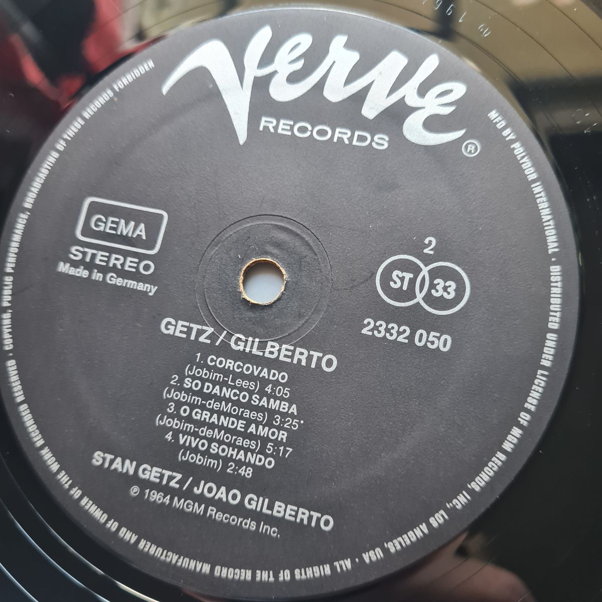 Stan Getz / João Gilberto Featuring Antonio Carlos Jobim - Getz / Gilberto - 1964 (1974 German Pressing) - Vinyl Record LP 🇧🇷