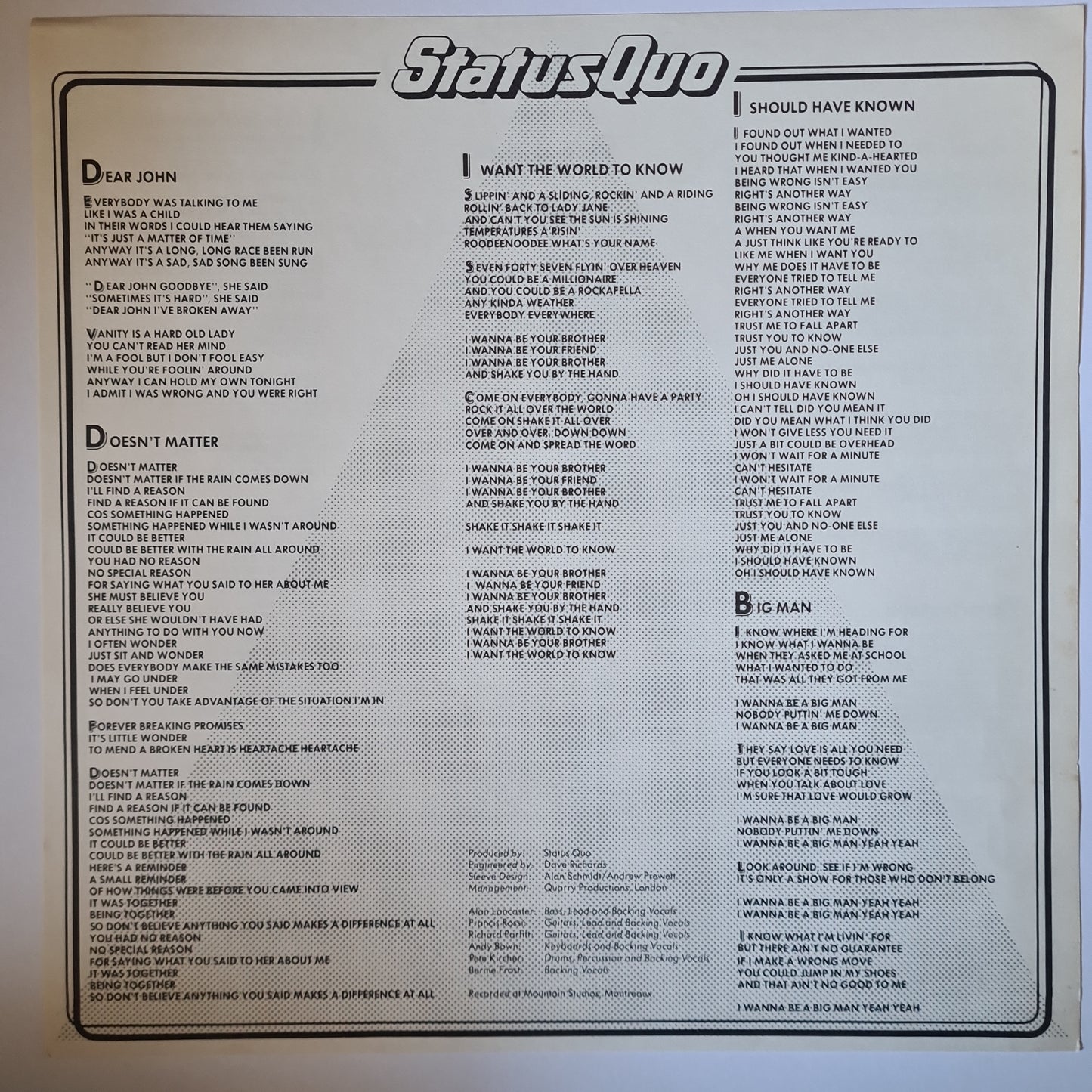 Status Quo – 1+9+8+2= X - 1982 - Vinyl Record LP - Sound Hound Records
