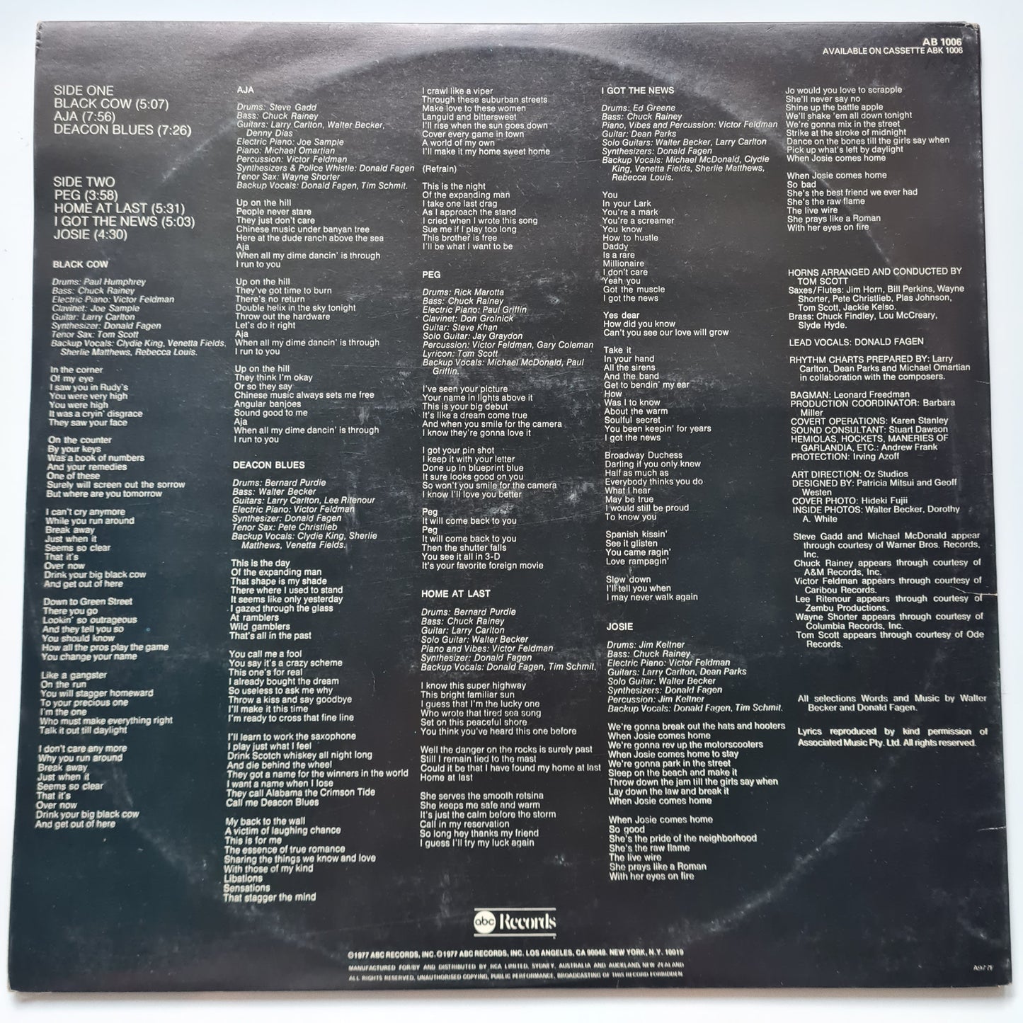 Steely Dan – Aja - 1977 (1st Australian Pressing) - Vinyl Record LP - Sound Hound Records