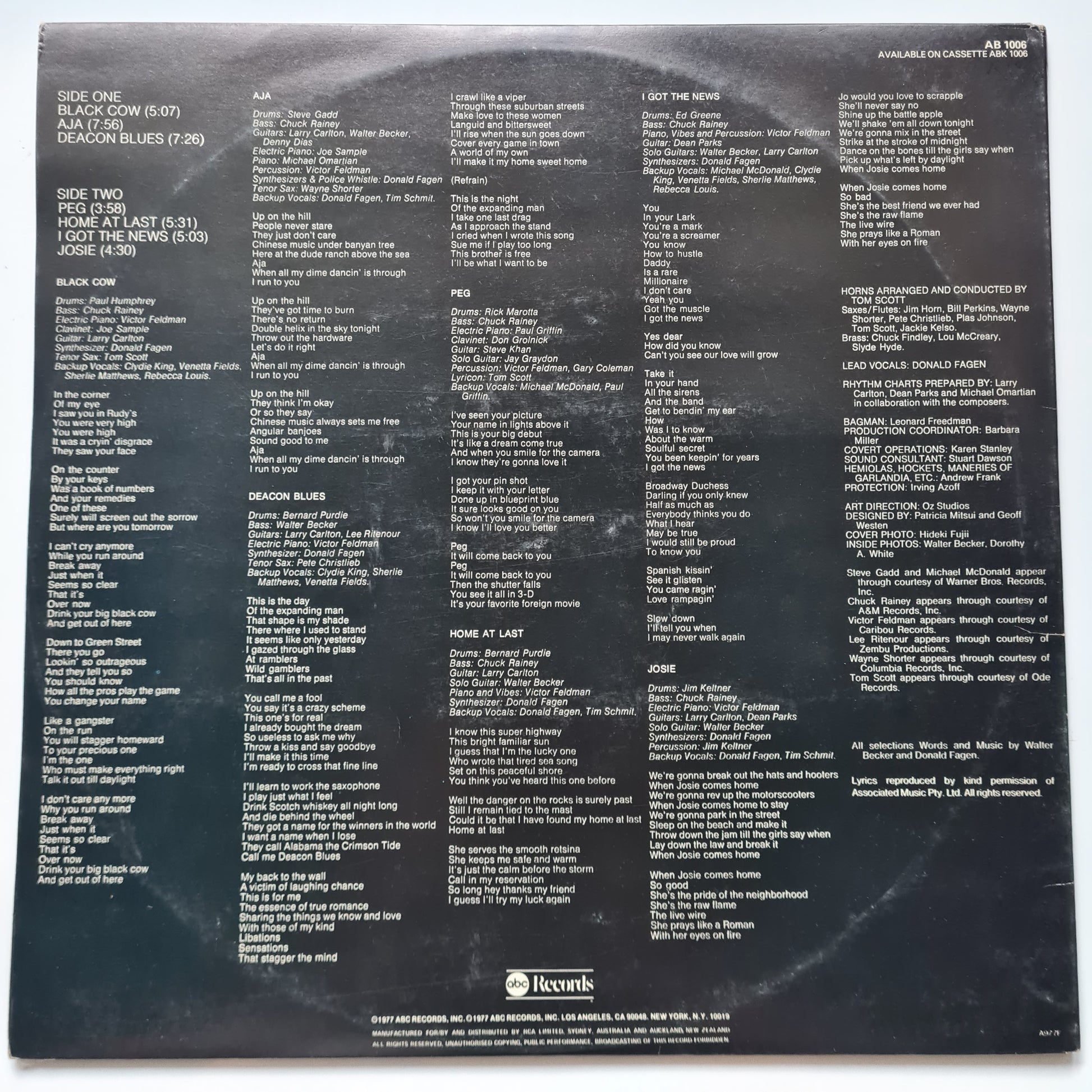 Steely Dan – Aja - 1977 (1st Australian Pressing) - Vinyl Record LP - Sound Hound Records