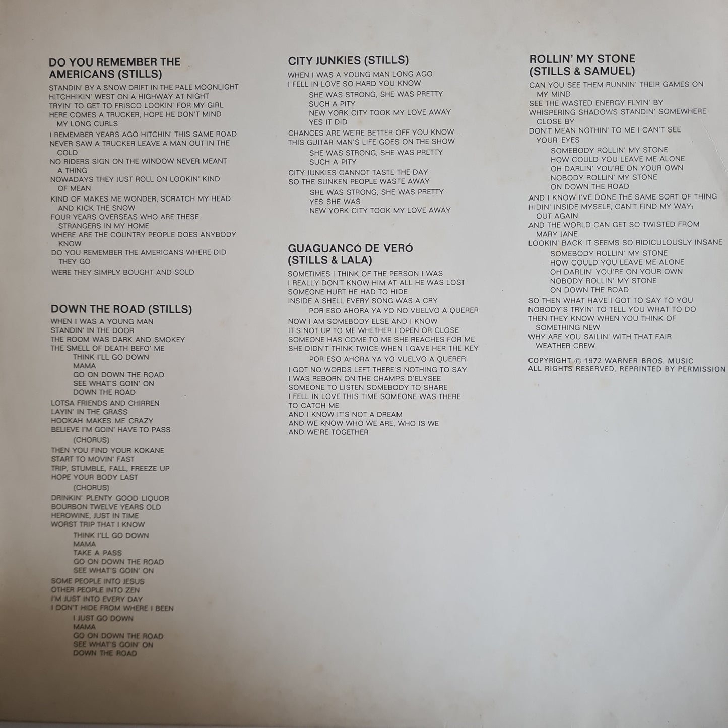 Stephen Stills/ Manassas – Down The Road - 1973 - Vinyl Record LP - Sound Hound Records