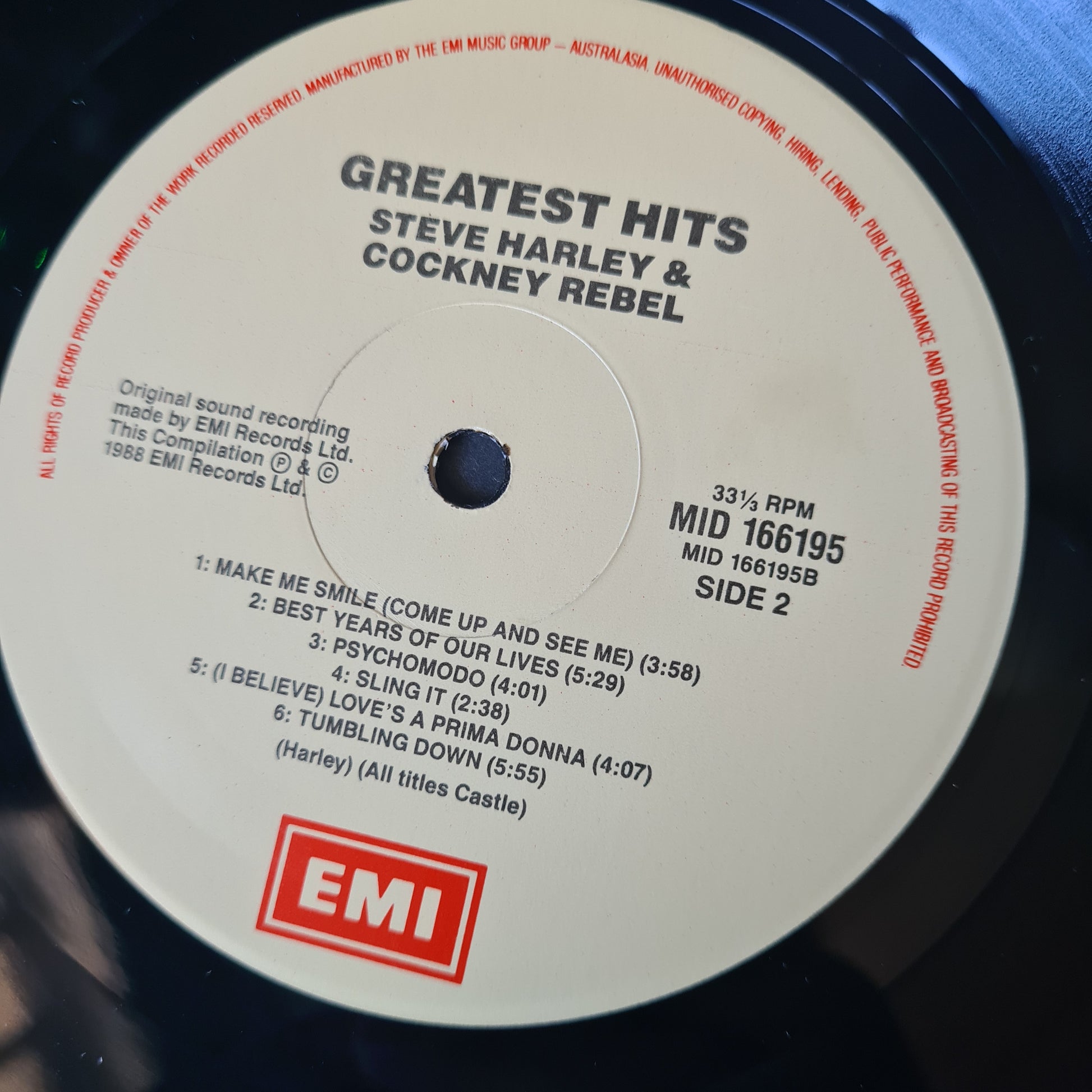 Steve Harley + Cockney Rebel – Greatest Hits - 1987 (RARE Australian Pressing) - Vinyl Record LP - Sound Hound Records