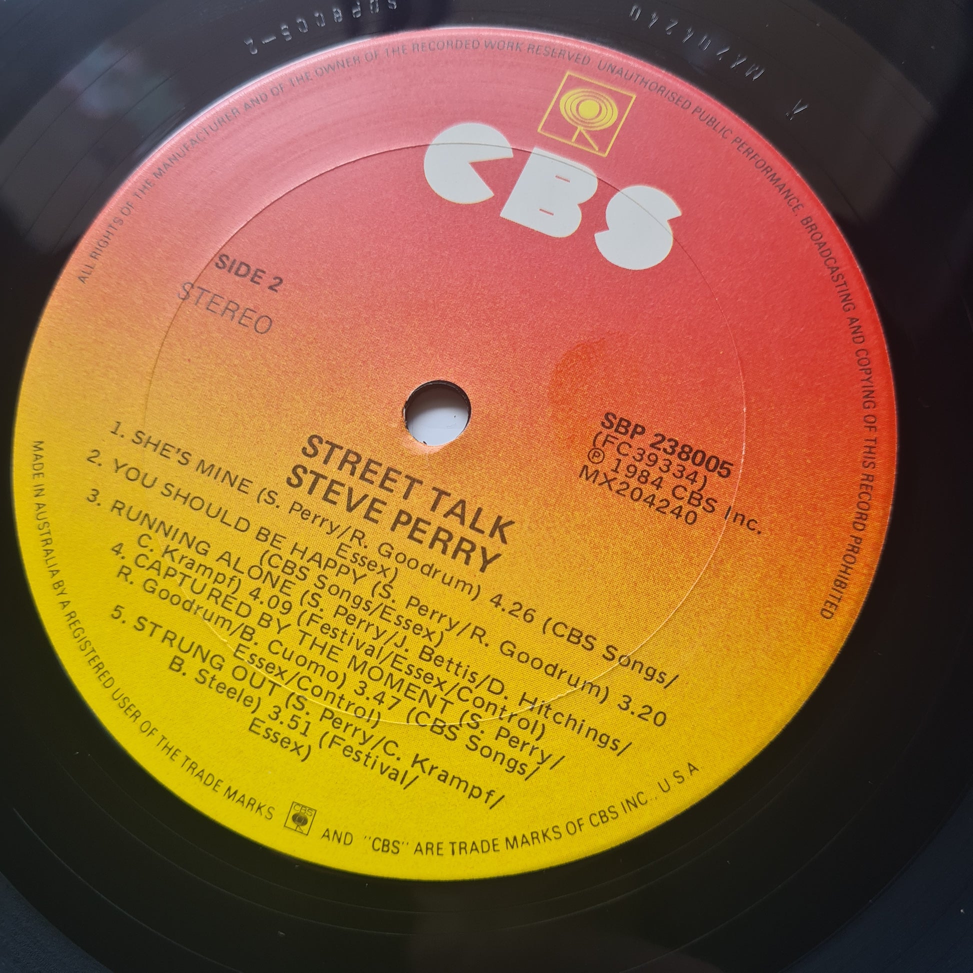 Steve Perry (Journey) – Street Talk - 1984 - Vinyl Record LP (near mint) - Sound Hound Records