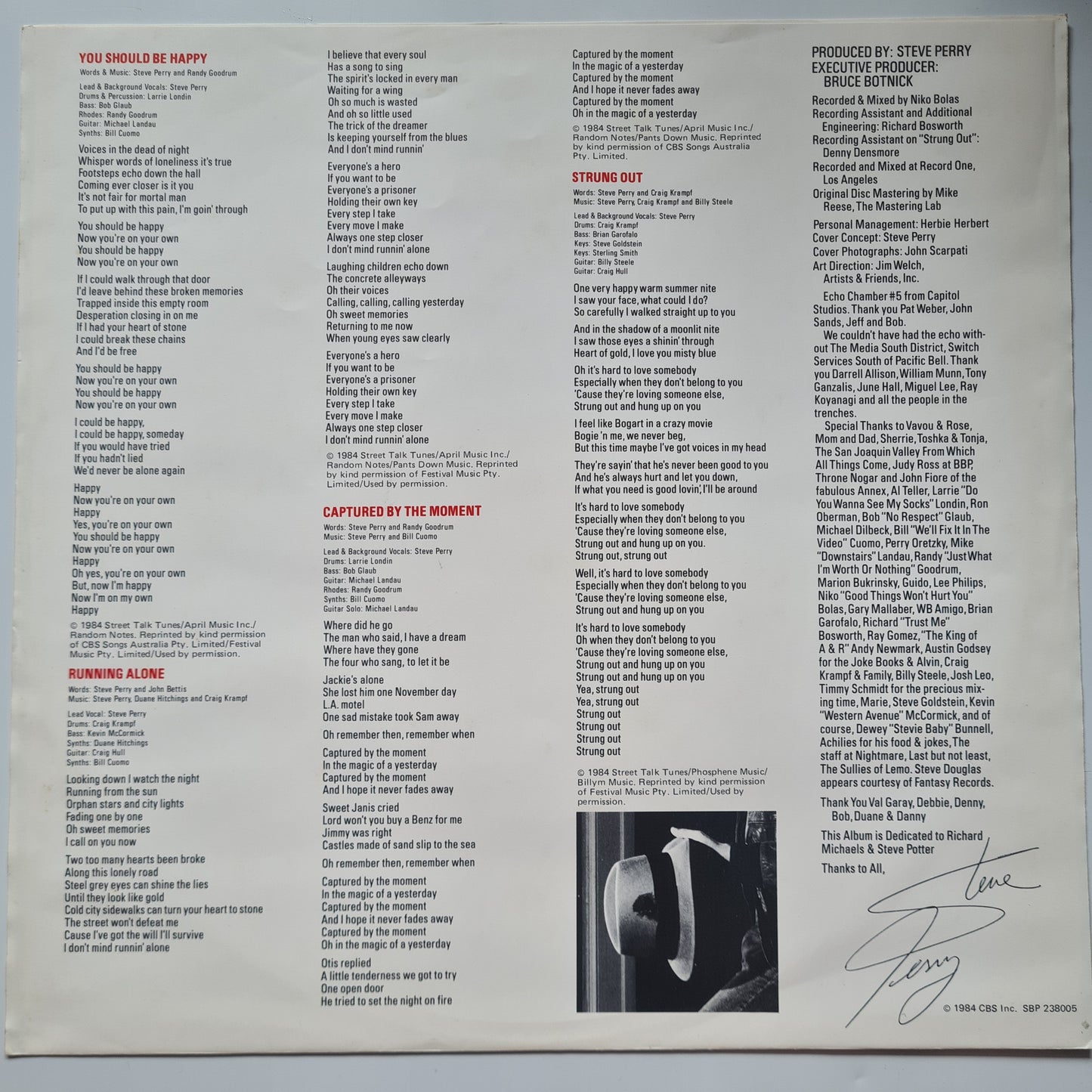 Steve Perry (Journey) – Street Talk - 1984 - Vinyl Record LP (near mint) - Sound Hound Records