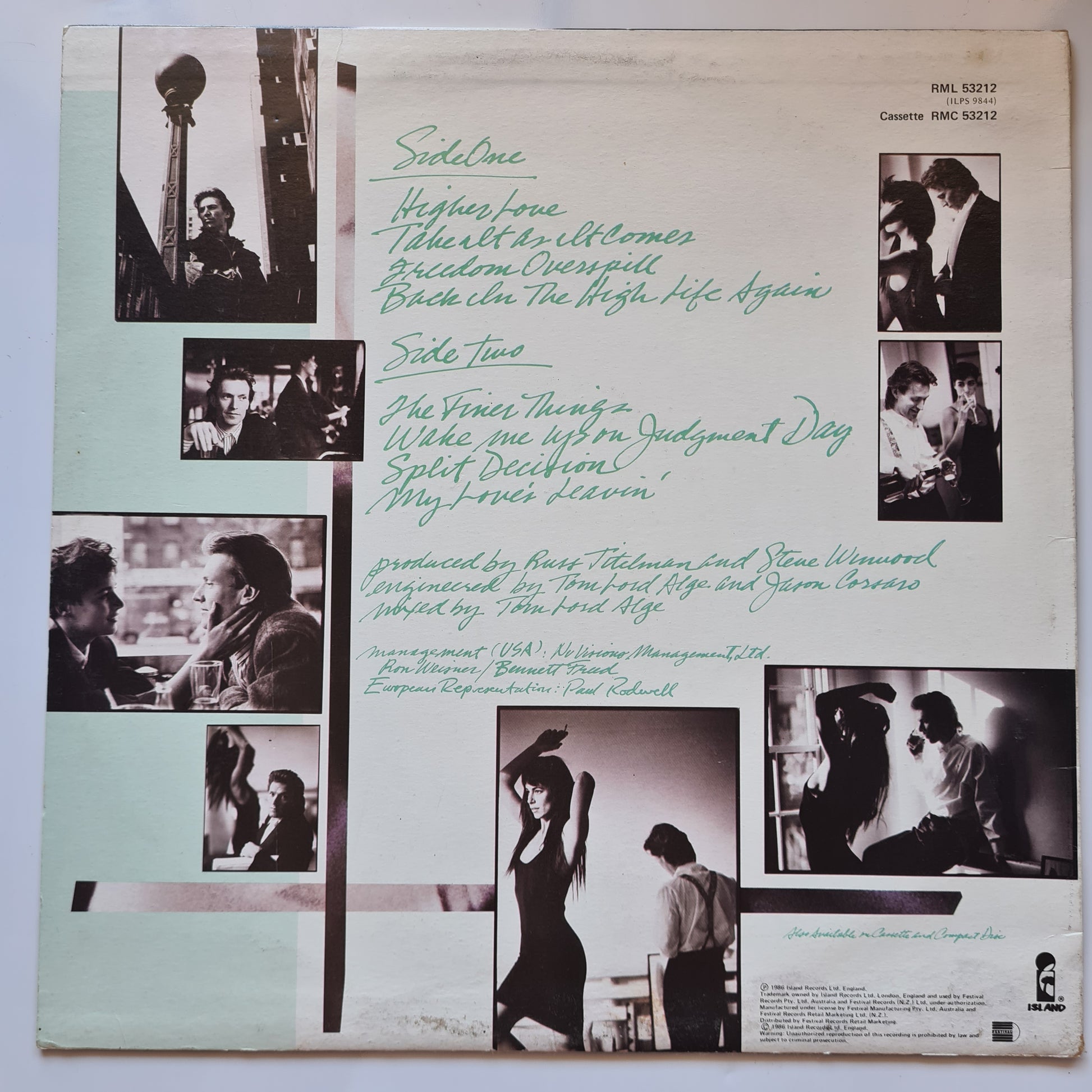 Stevie Winwood – Back In The High Life - 1986 - Vinyl Record LP (near mint) - Sound Hound Records