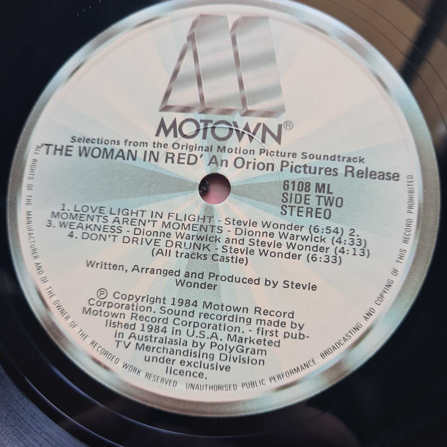 Stevie Wonder – The Woman In Red (Selections From The Original Motion Picture Soundtrack) - 1984 - Vinyl Record LP - Sound Hound Records