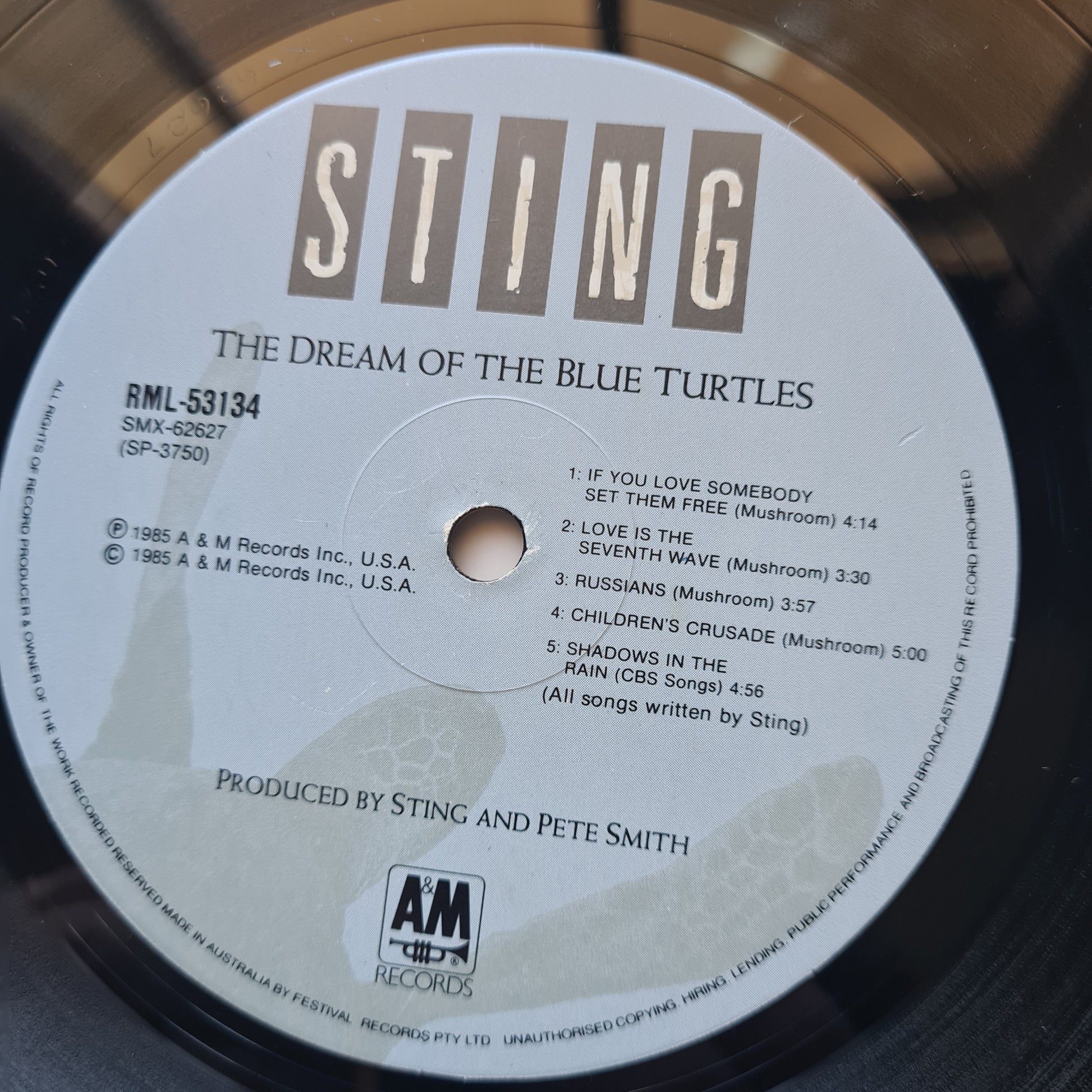 Sting – The Dream Of The Blue Turtles - 1985 - Vinyl Record LP - Sound Hound Records