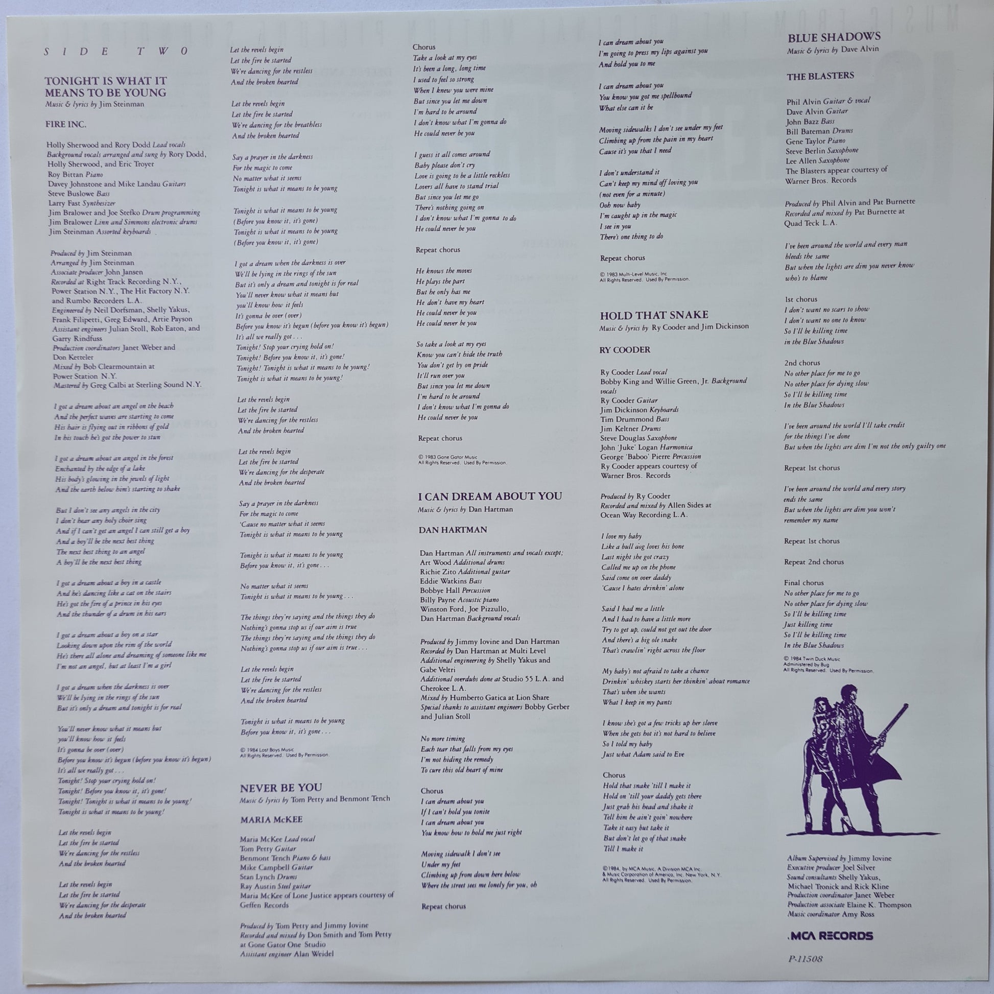 Streets Of Fire – The Original Movie Soundtrack - 1984 (Japanese Pressing) - Vinyl Record LP - Sound Hound Records