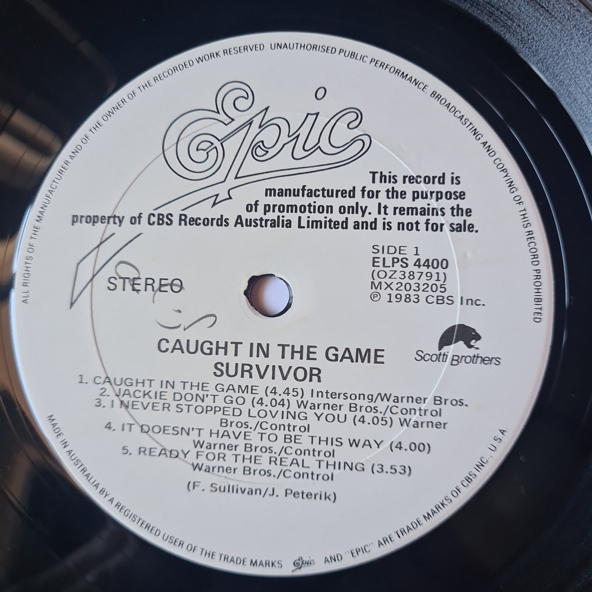 Survivor – Caught In The Game - 1983 - Vinyl Record LP - Sound Hound Records