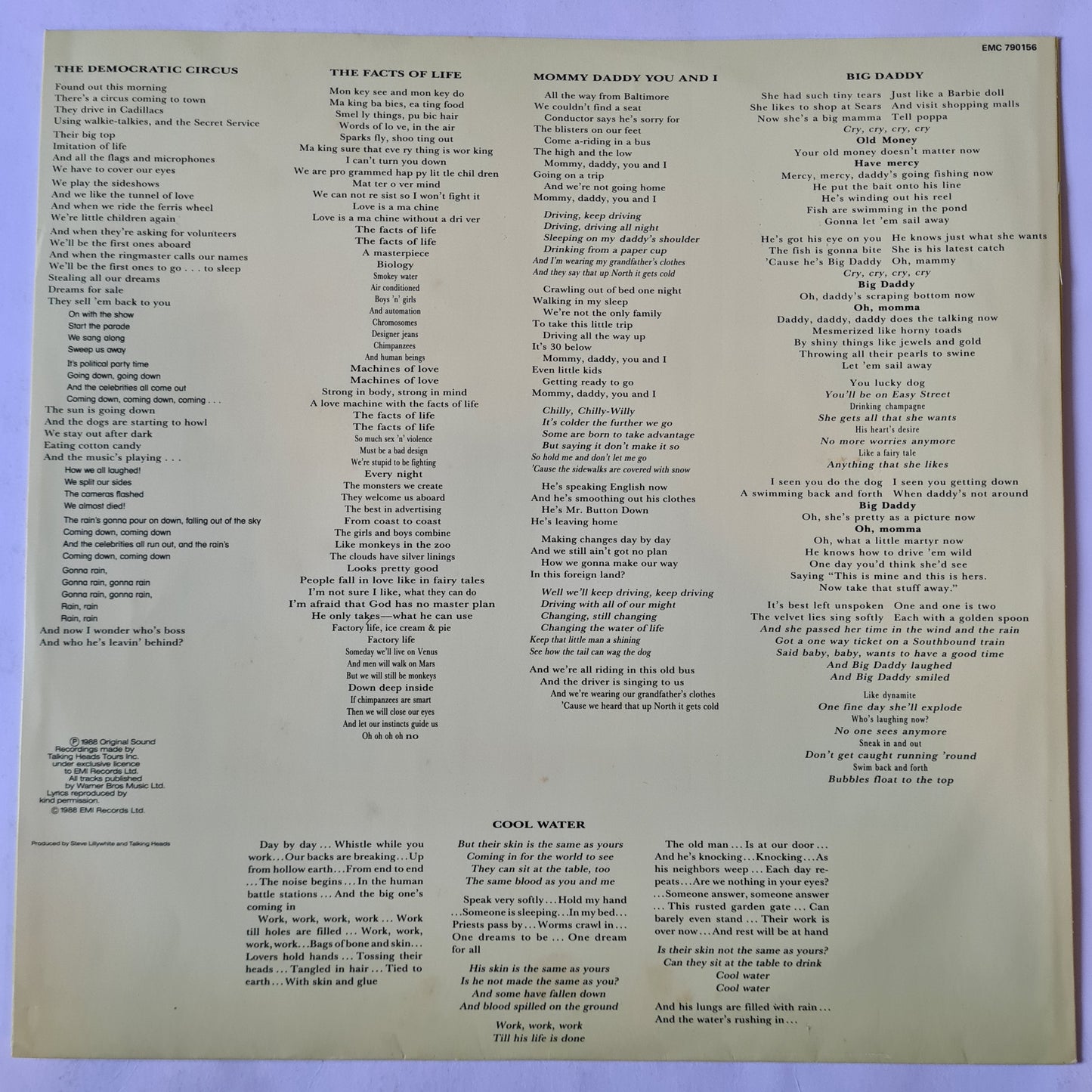 Talking Heads – Naked - 1988 - Vinyl Record LP (Excellent) - Sound Hound Records