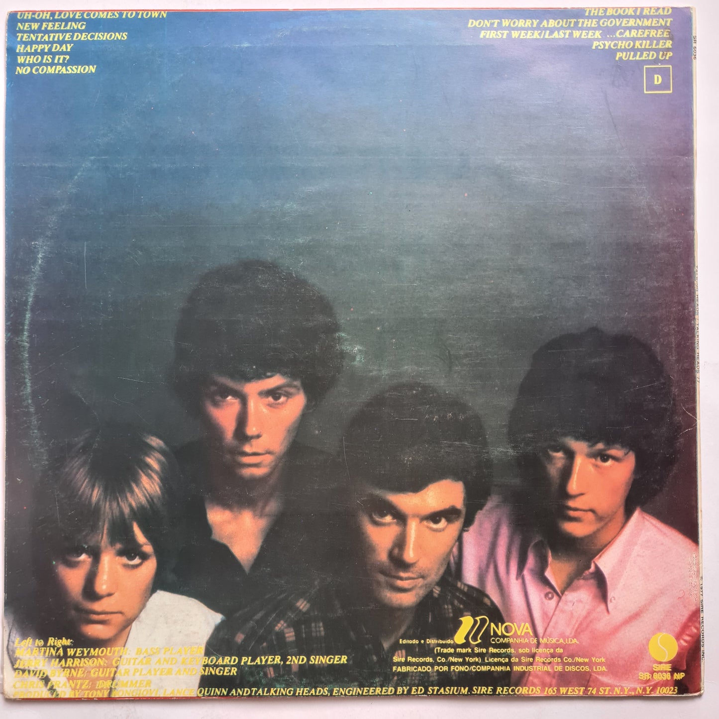 Talking Heads – Talking Heads: 77 - 1977 (Portuguese Pressing) - Vinyl Record LP - Sound Hound Records