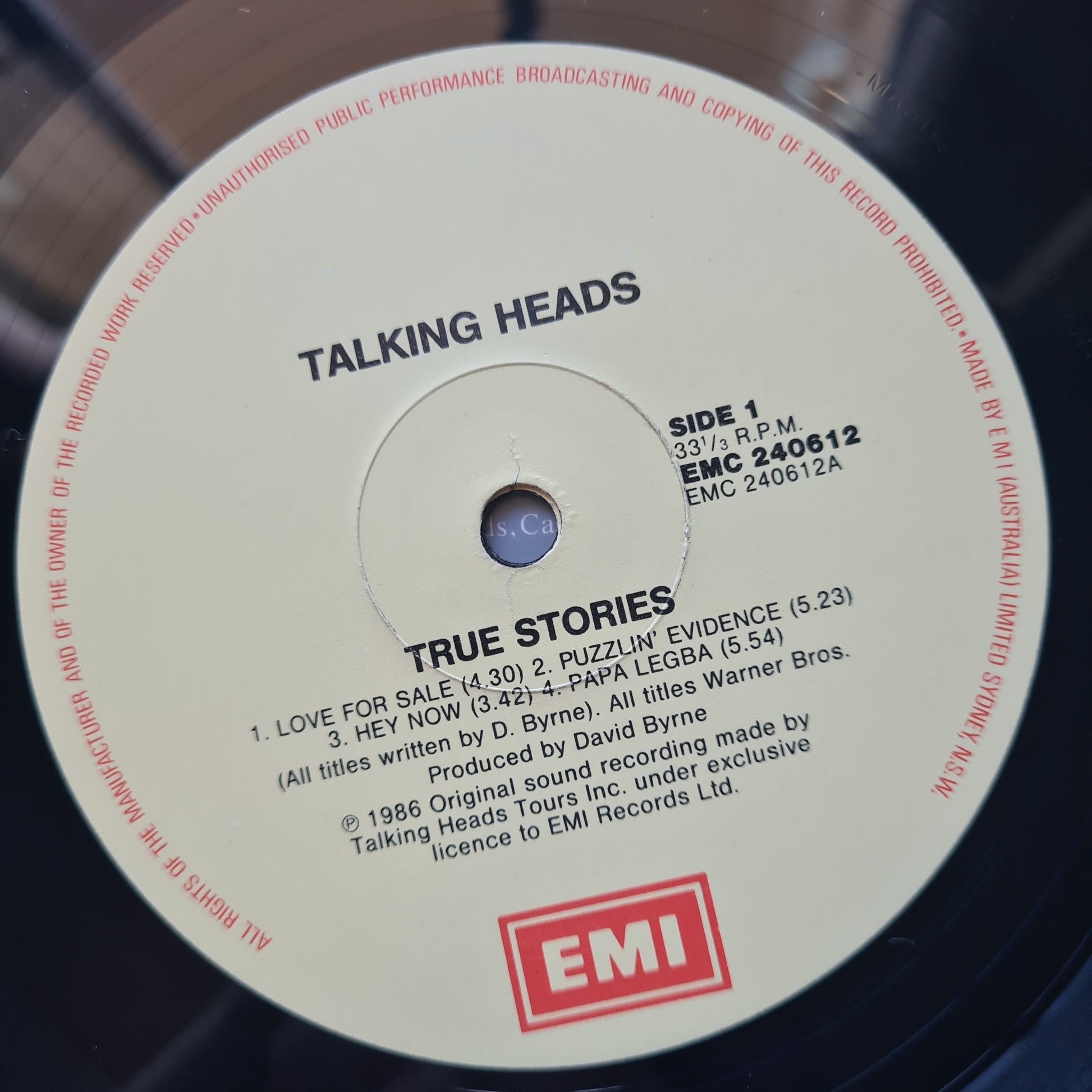 Talking Heads – True Stories - 1986 - Vinyl Record LP - Sound Hound Records