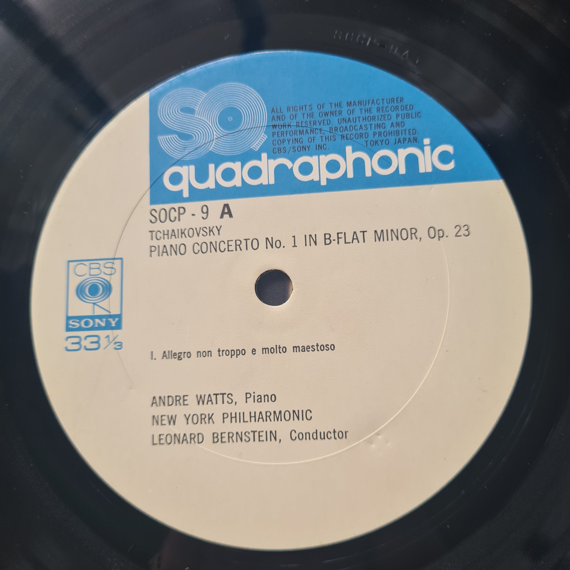 Tchaikovsky: Piano Concerto No. 1 – Andre Watts, Leonard Bernstein, New York Philharmonic - 1974 (4 Channel Quadraphonic Pressing) - Vinyl Record LP - Sound Hound Records