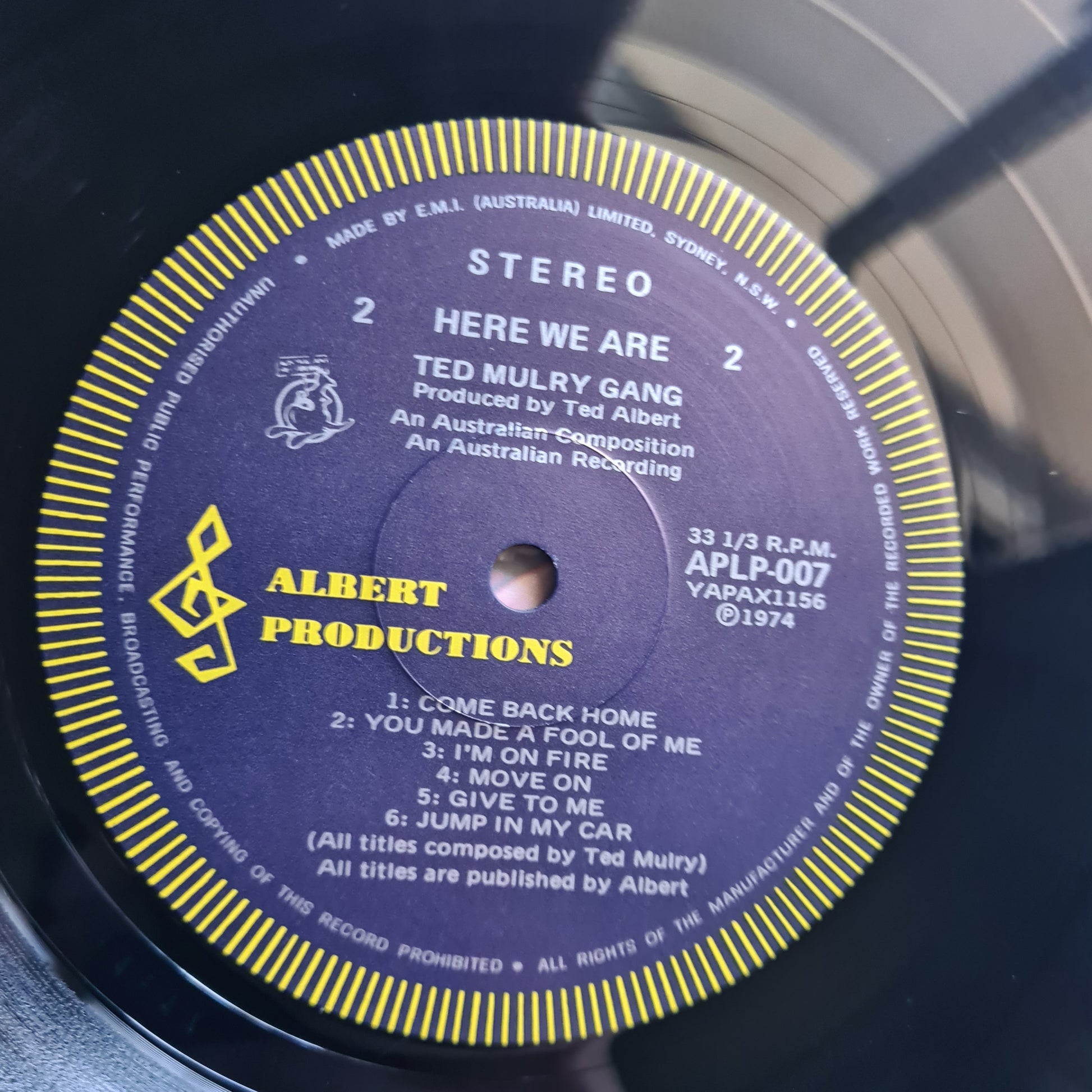 Ted Mulry Gang – Here We Are - 1975 (Blue Roo) - Vinyl Record LP (near mint) - Sound Hound Records
