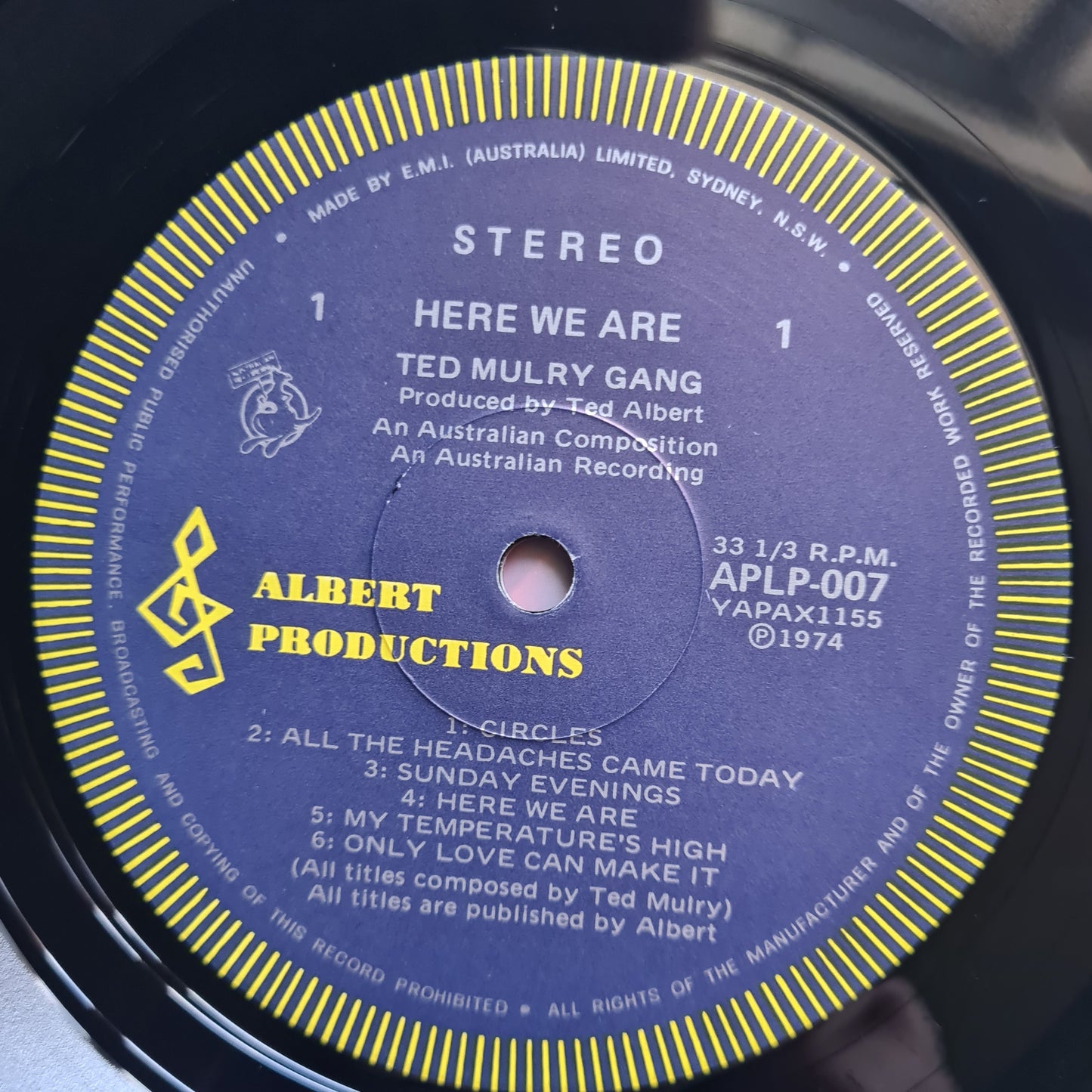 Ted Mulry Gang – Here We Are - 1975 (Blue Roo) - Vinyl Record LP (near mint) - Sound Hound Records