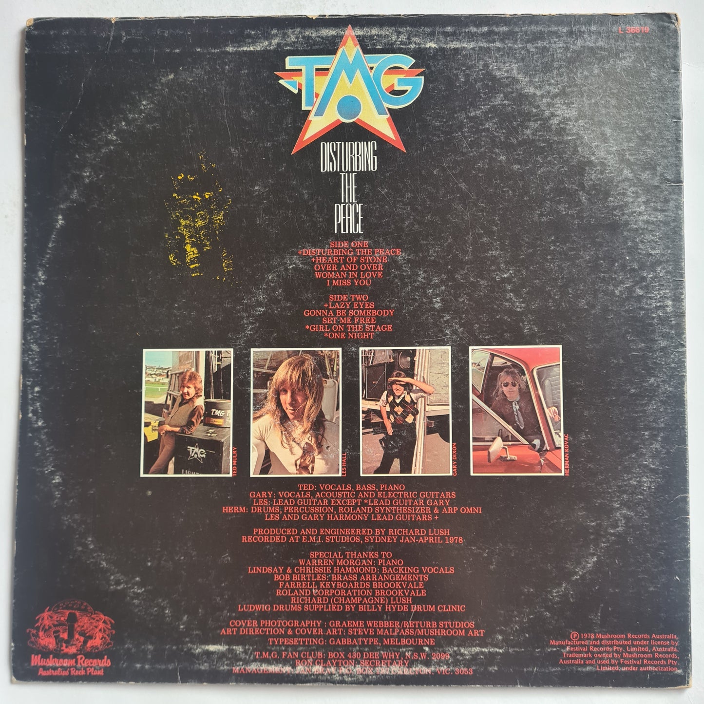 Ted Mulry Gang (T.M.G)– Disturbing The Peace - 1978 - Vinyl Record LP - Sound Hound Records